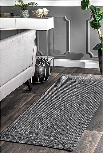 Miniatura 1 de nuLOOM Wynn - Alfombra de área trenzada para interiores y exteriores, 2pies 6pulgadas x 10pies, aguamarina, rectangular, 516de pulgada de grosor,