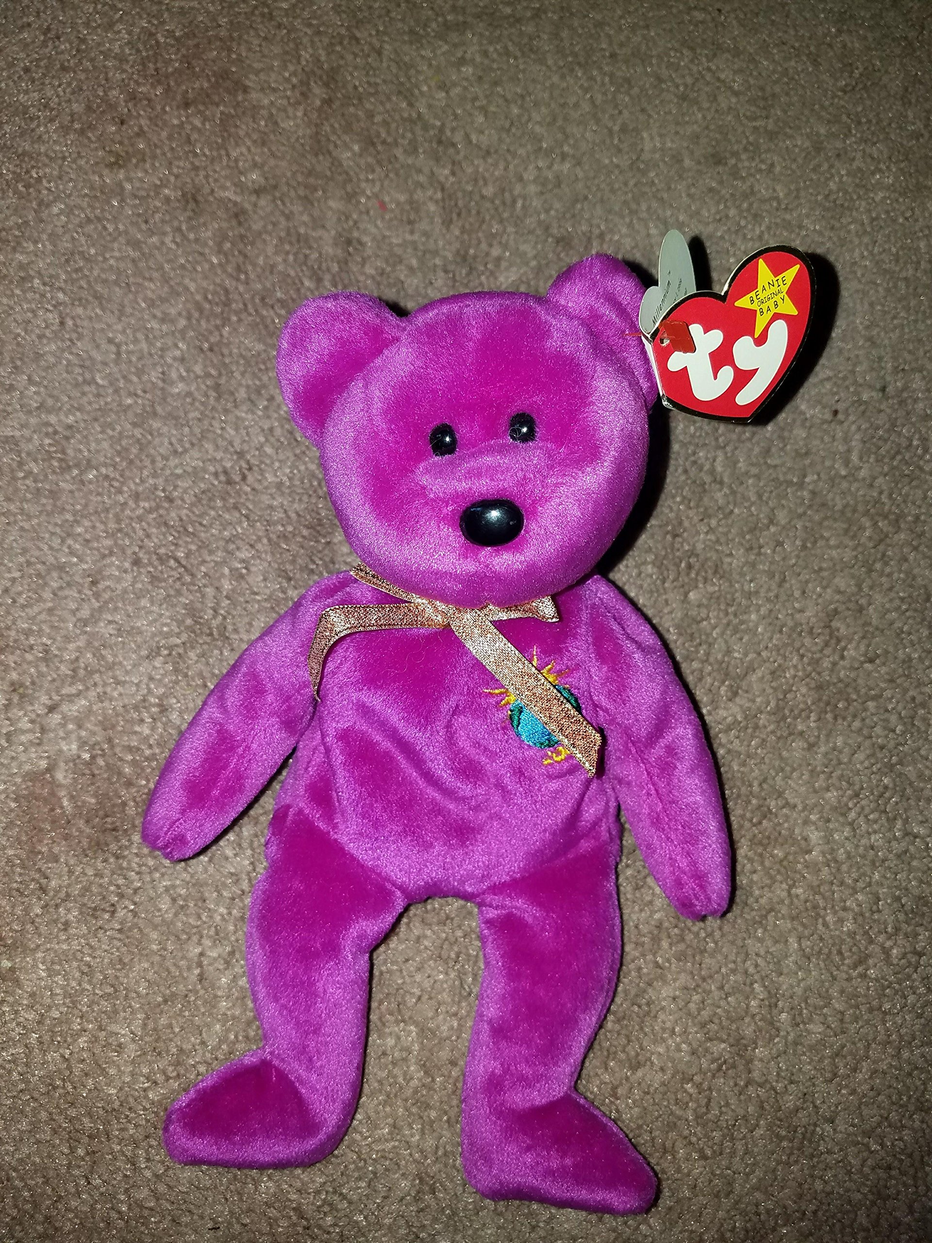 Amazon.com: MILLENNIUM the 2000 Magenta Teddy Bear - MWMT Ty