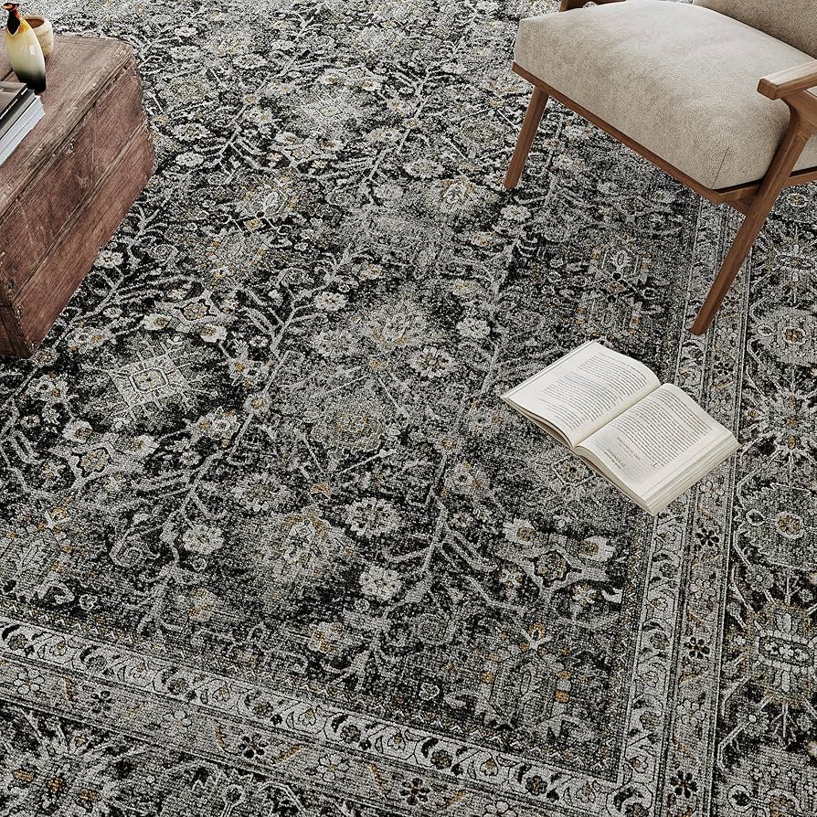 Amazon.com: PureCozy Black Runner Rug 2x8 Vintage Area