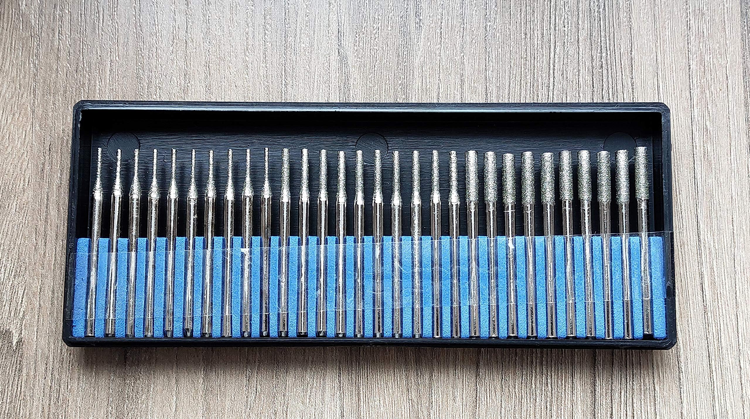 30 pcs Set 10 pcs. 1mm 10pcs. 2mm 10 pcs. 3mm Diamond Drill Bit Cylindrical Burr Kit Jewelry Beach Sea Glass Shells Gemstones Lapidary 30pcs. 1 mm 2 mm 3mm (1/8")