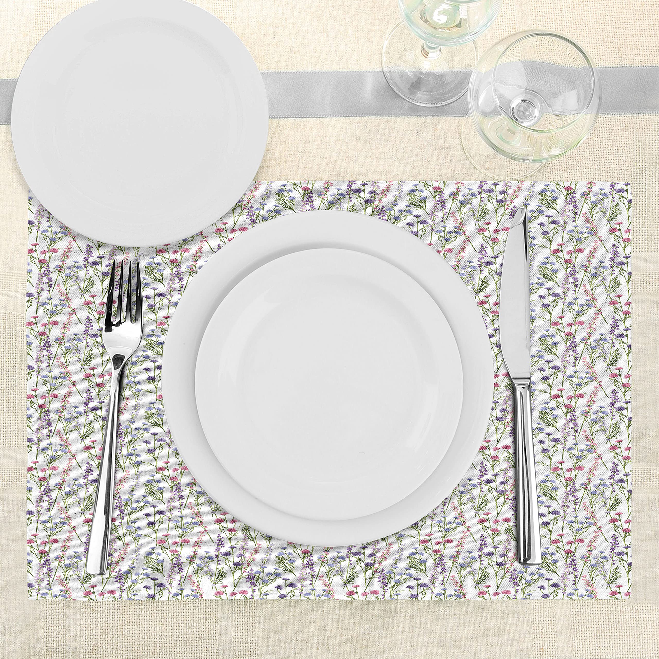 ABAKUHAUS Set Di 4 Tovagliette Americane In Tessuto Lavabile – Tema Mucca E Natura – Impermeabili E Antimacchia (45x30 Cm) - 3