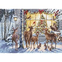 Luca-S Cross Stitch Kit Gold - Nosy Neighbours, BU5086, Counted Cross Stitch Kit for Adults, Needlecraft and Embroidery Kit