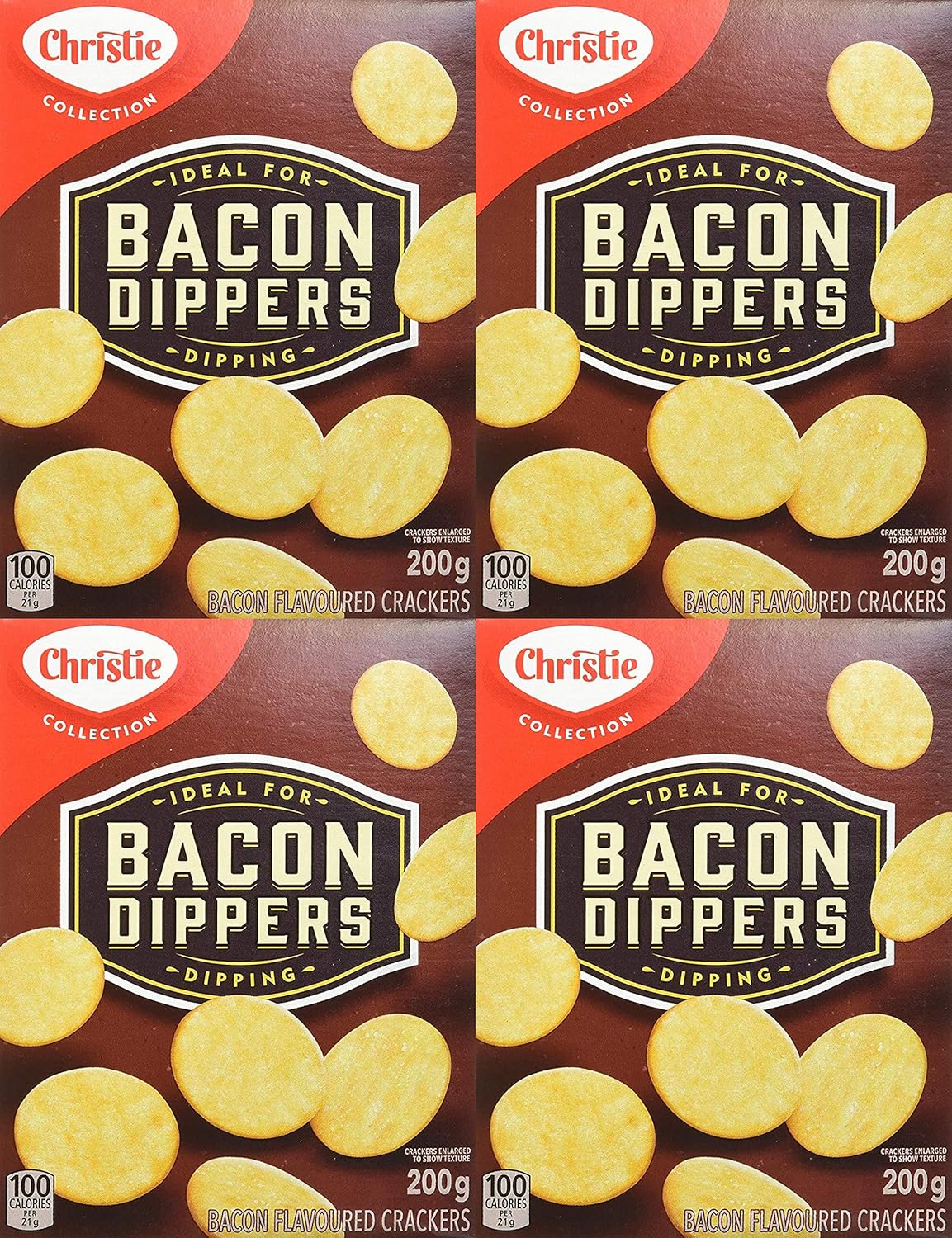 Christie Bacon Dippers Crackers, Ideal for Dipping, 200g/7.05 Ounces Pack of 4