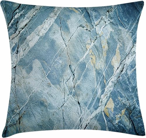 Ambesonne Funda de cojín con diseño de mármol, exquisita arquitectura de piedra de granito, imagen de roca descolorida de la naturaleza, funda de
