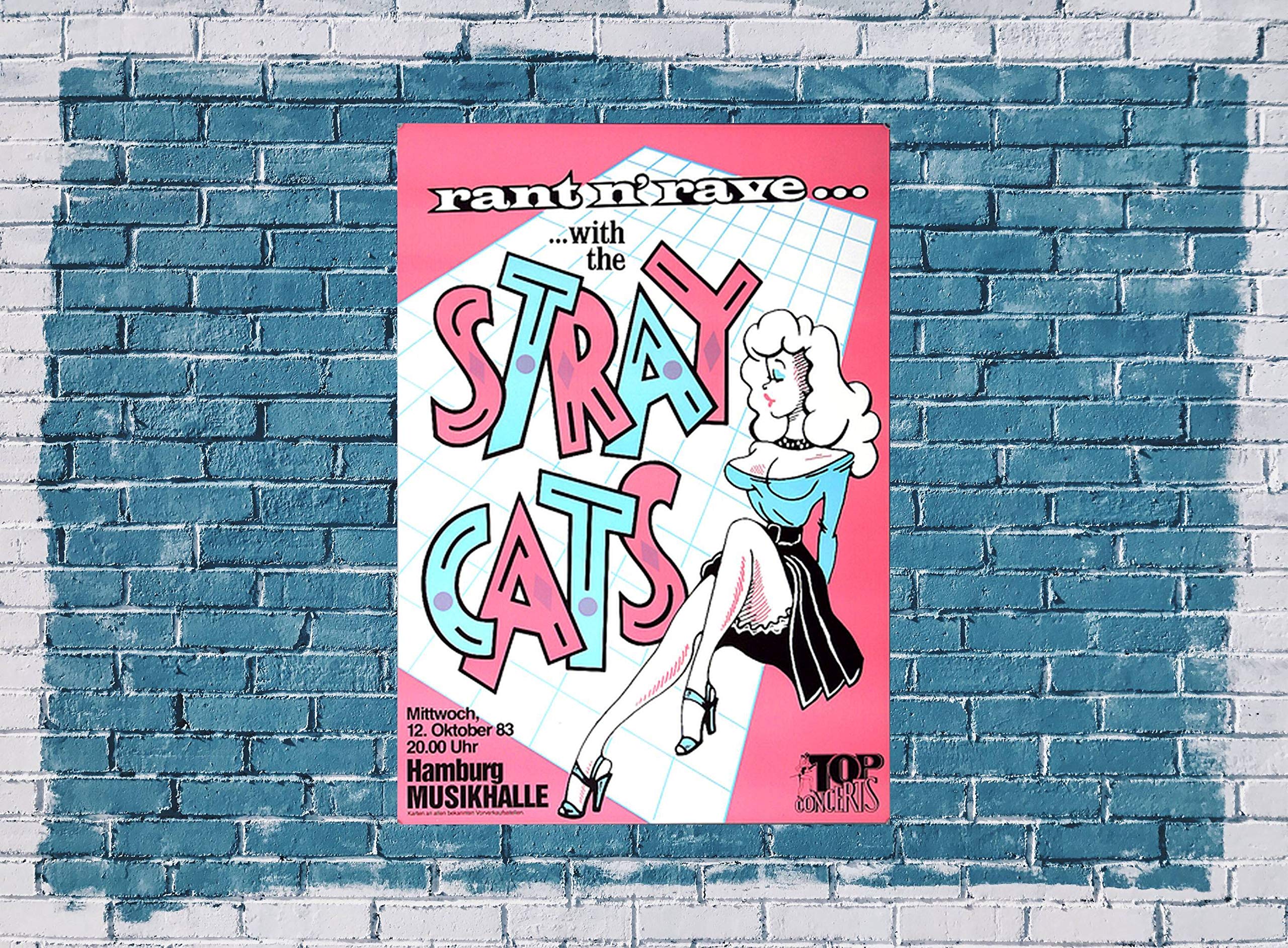 The Stray Cats - Rant N Rave, Hamburg 1983 » Konzertplakat/Premium Poster | Live Konzert Veranstaltung | DIN A1 «