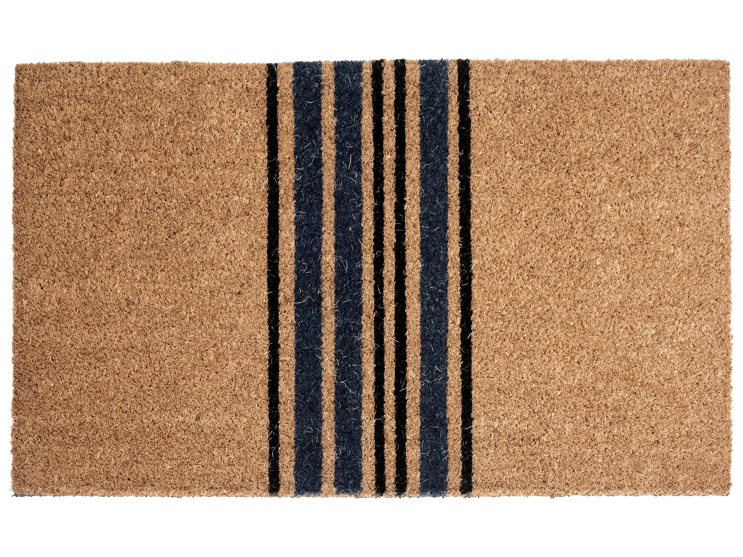 Beliani Paillasson en Fibre de Coco 50 x 80 cm Antidérapant Dessous en PVC Motif Rayé Naturel Togiak