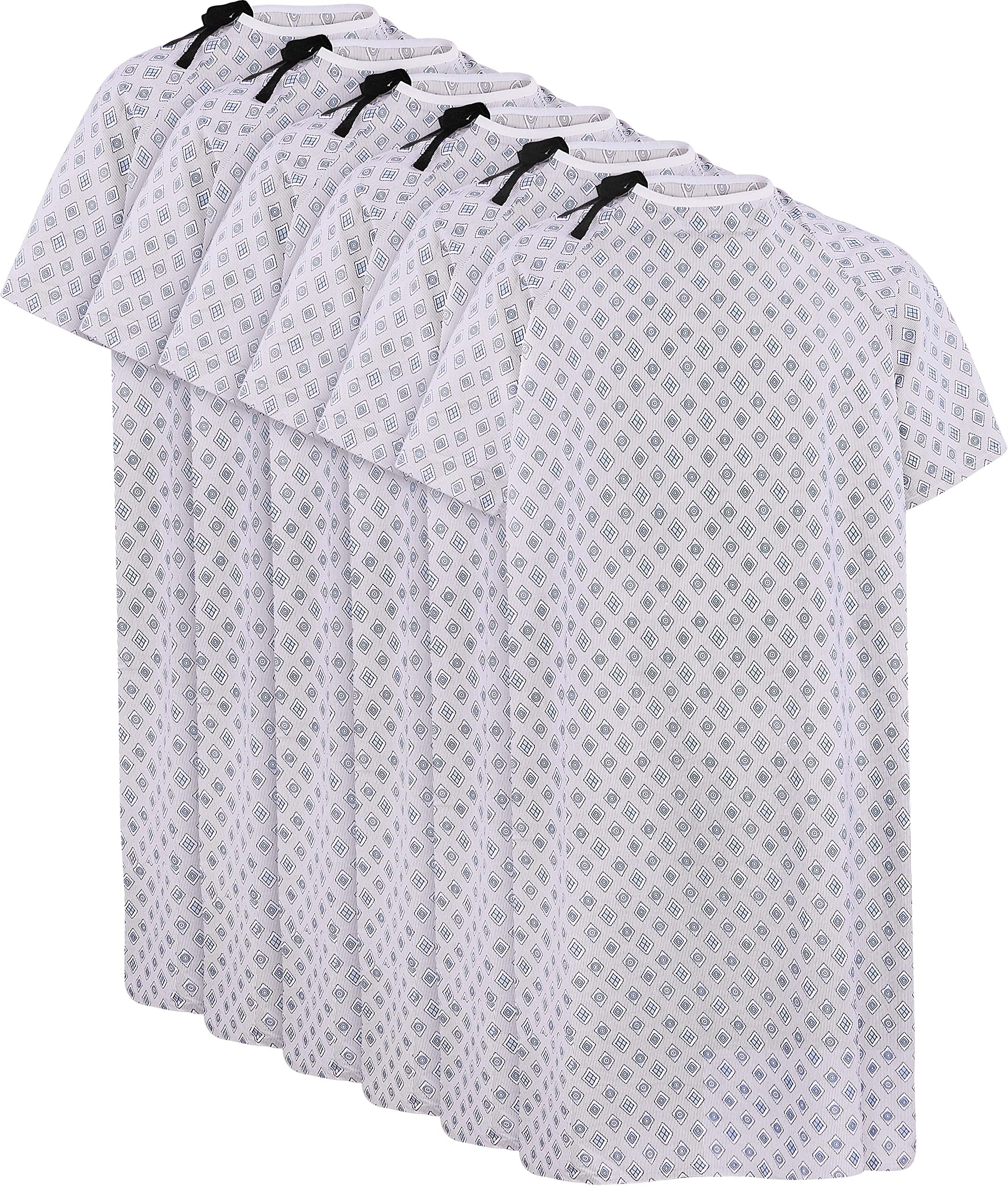 Utopia Care Patient Gowns (6-PACK) - Blue Diamond - Fits All Sizes Up To 2XL (47 inch Long & 66 inch Sweep) - Back Tie