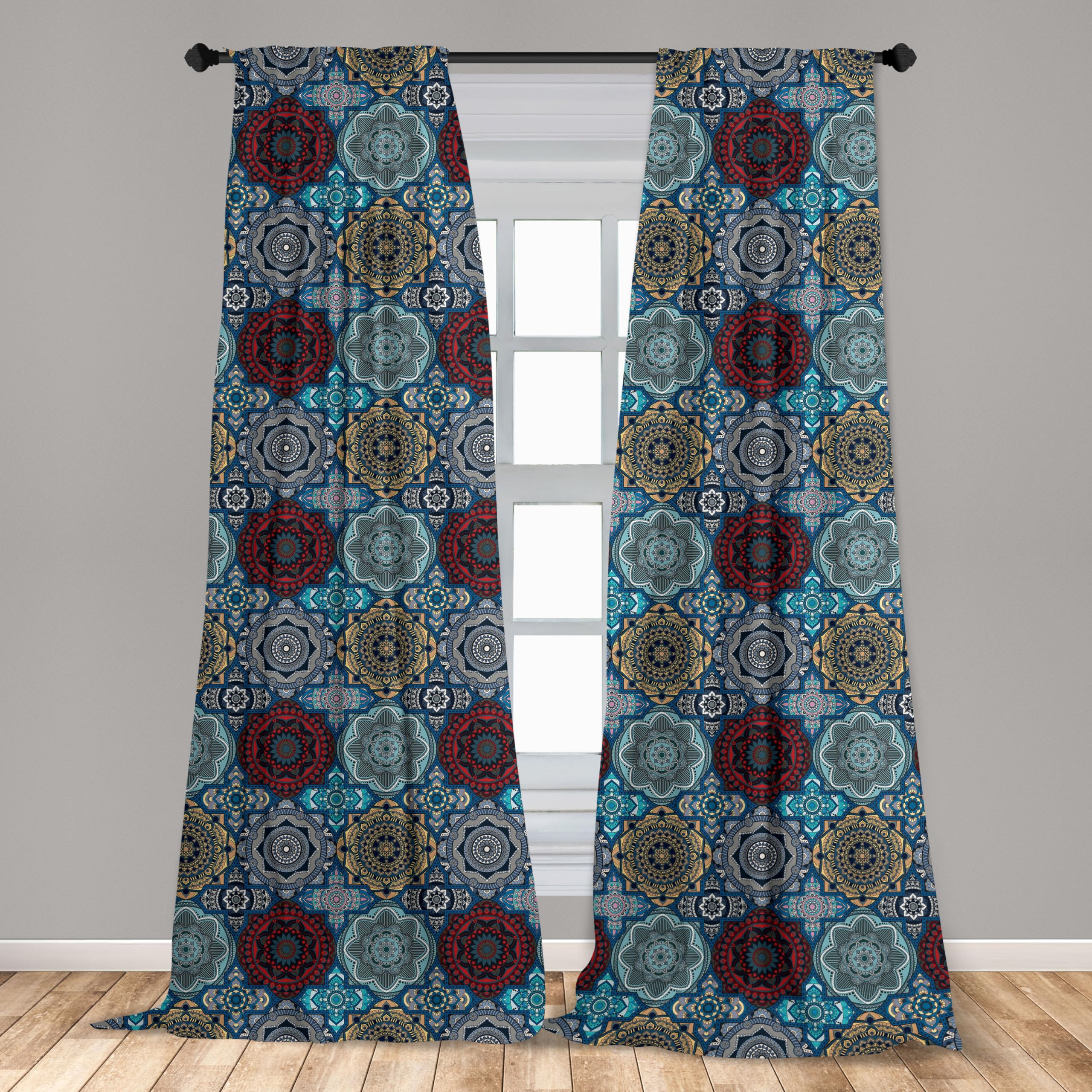 ABAKUHAUS Marocchino Tenda a Pannello Set di 2, Oriental ondulata