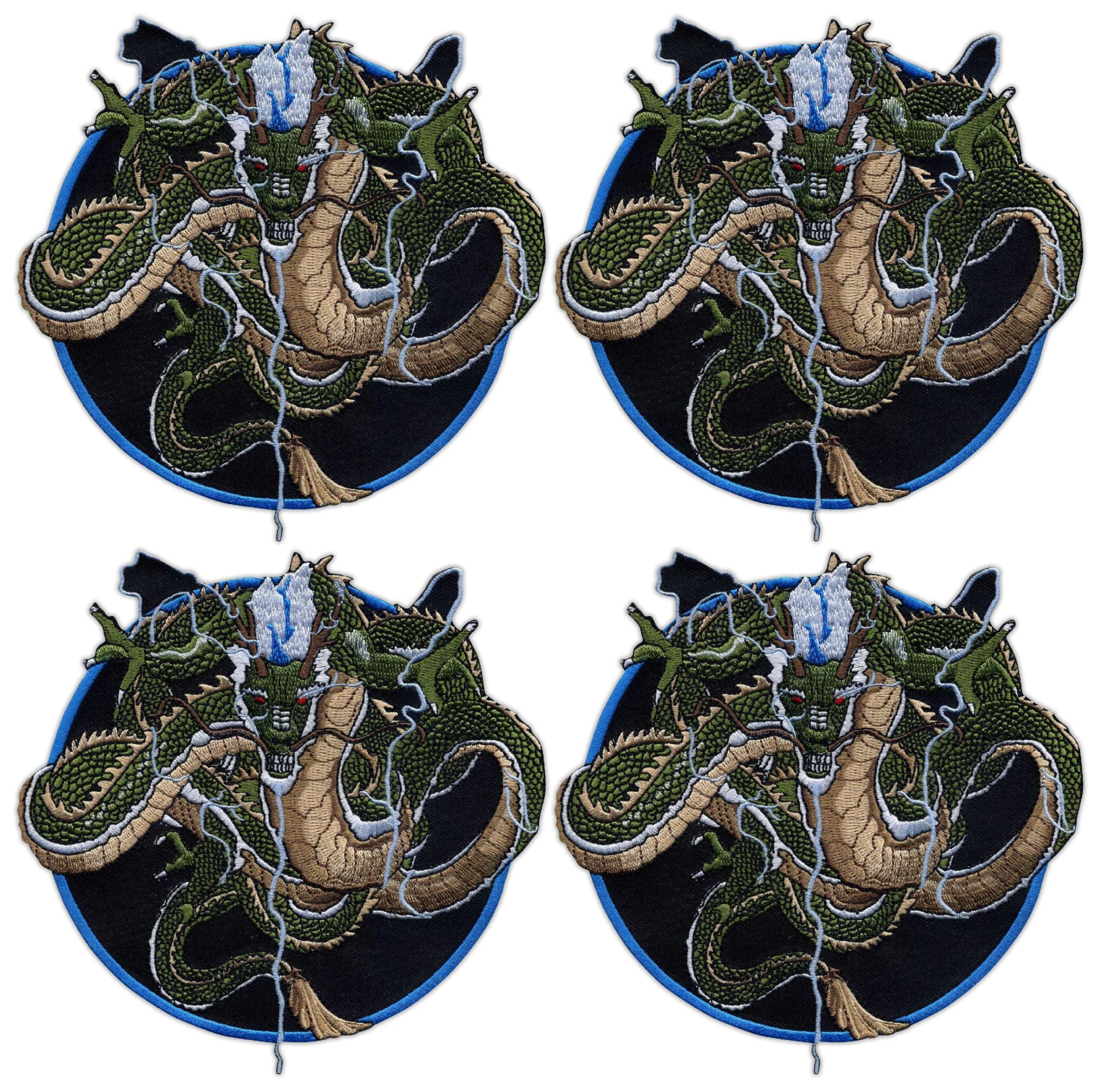 Juego de 4 parches bordados, diseño de dragón chino