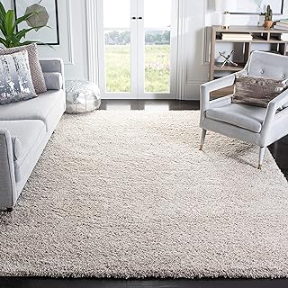 SAFAVIEH Area Rug 8x10 - California Shag Collection - Large - Beige, Non...