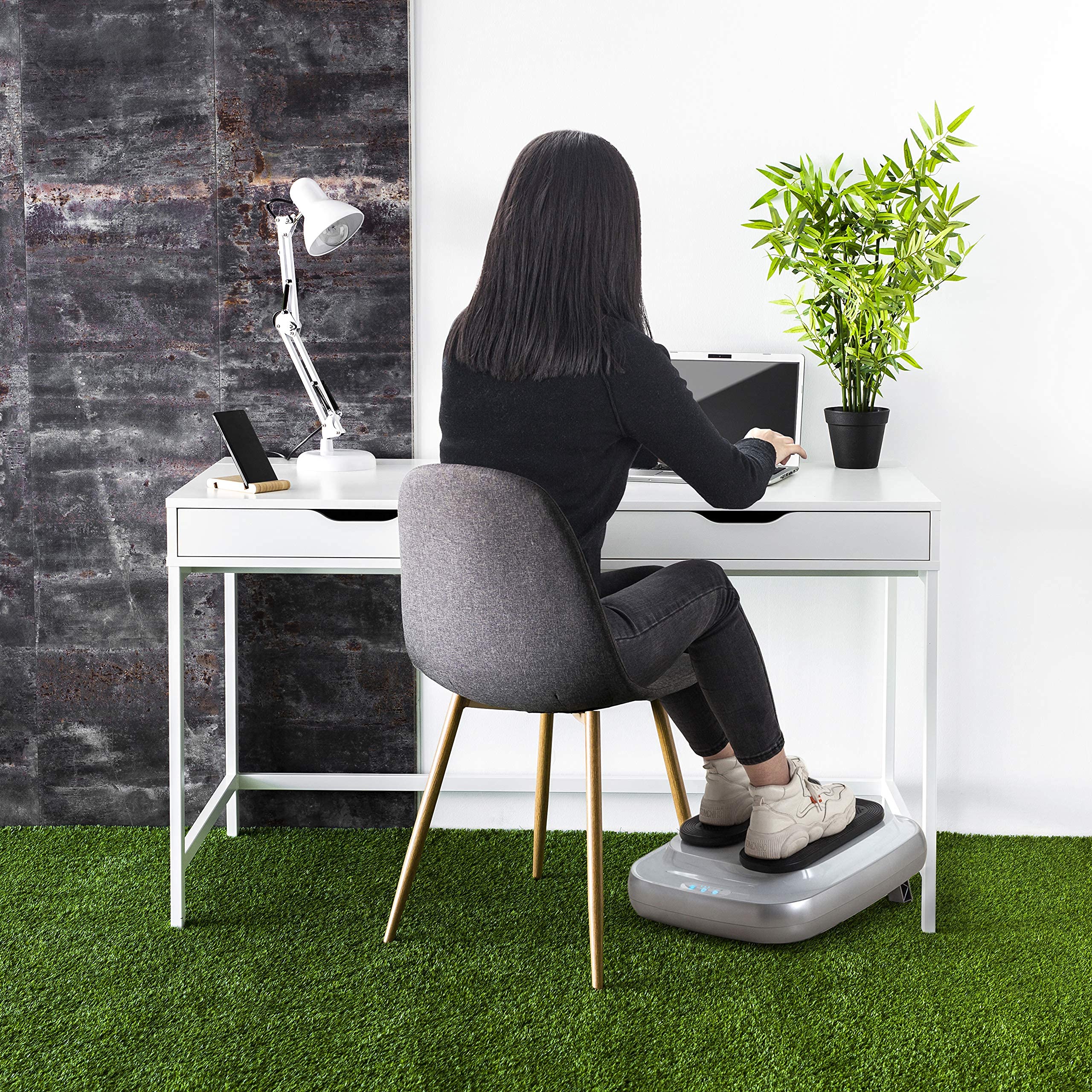 GRIDINLUX Exerciseur de Jambes Entraîneur de Jambes Télécommande Réglable en Hauteur Intensité réglable