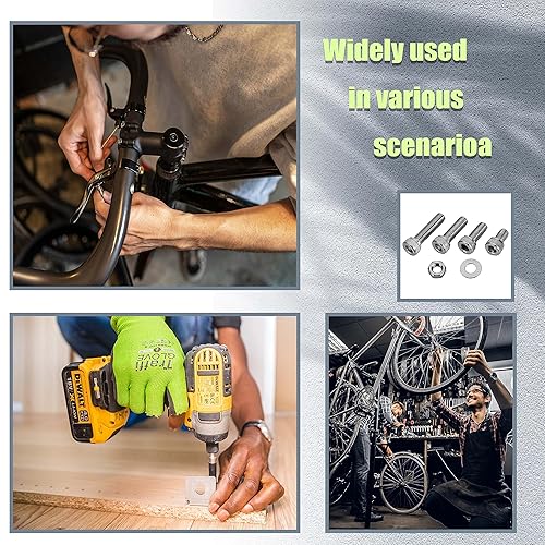 Miniatura 6 de Kit surtido de tornillos métricos, tuercas y arandelas M3, 600 piezas de tornillos hexagonales, tuercas y pernos y arandelas, tornillos de fijación