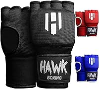Hawk Padded Inner Gloves: Gel Knuckle Protection & Elastic Wrist Wraps for Boxing, MMA, Muay Thai Training - Unisex Pair