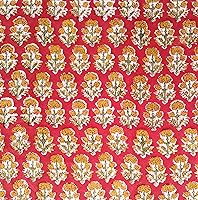 Vista 14 de AVKA Studio Tela estampada a mano por yarda, precortada de 3 yardas y 42 pulgadas de ancho, material 100% algodón, patrón floral blanco y azul, tela