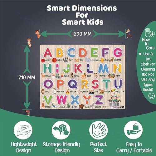 Image of Wooden Alphabet Wooden Learning Toys Puzzle for Brain Training /jorky Cutting Puzzle for Home /School /Non-Toxic /Education Memory Games for Baby Boy and Girl