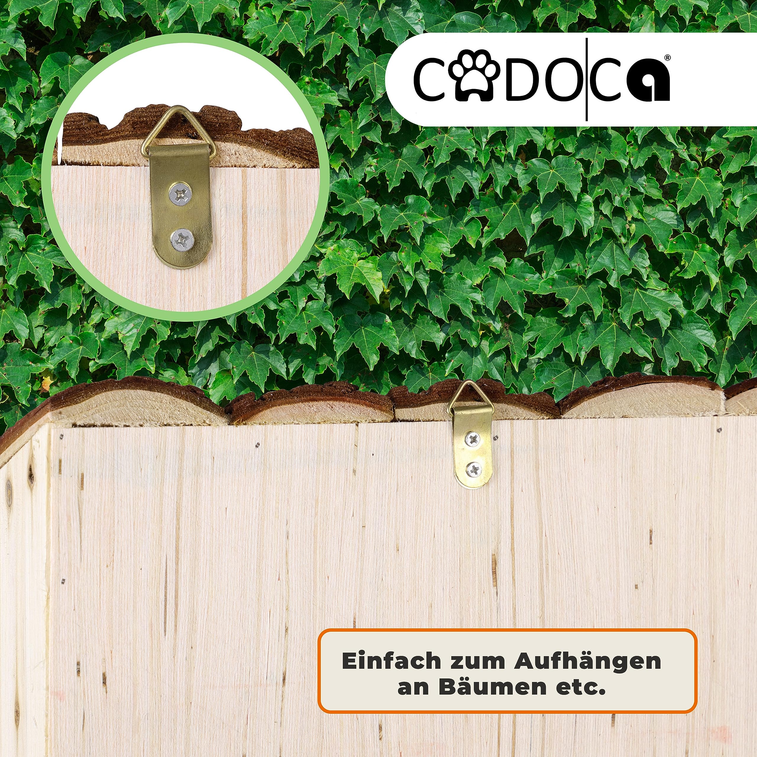 Cadoca Cassetta per insetti in legno 31x31 nidificazione hotel insetti refugio api coccinelle api vespe griglia metalica