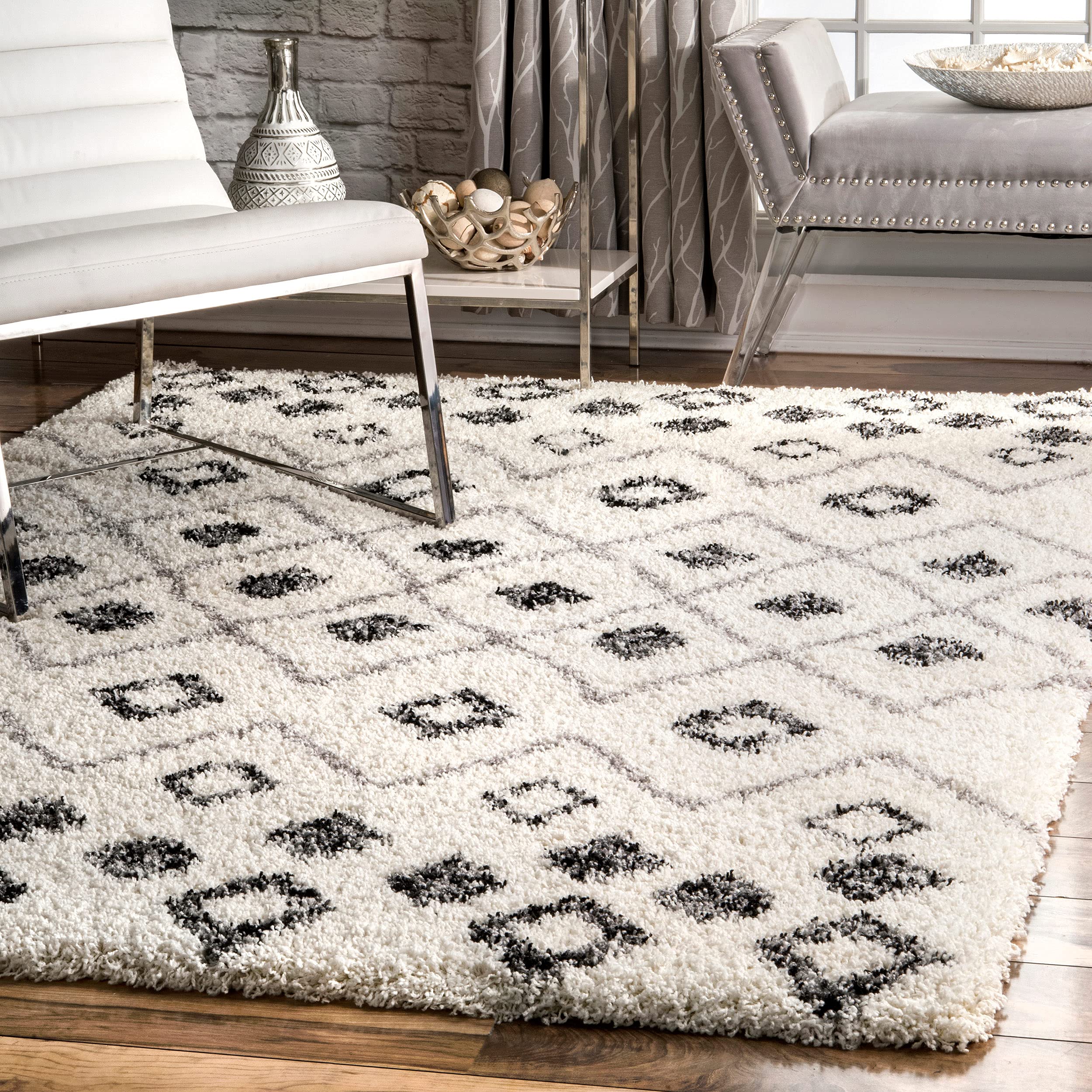 nuLOOM Cicely Shaggy Runner Rug, 2' 8" x 8', Grey