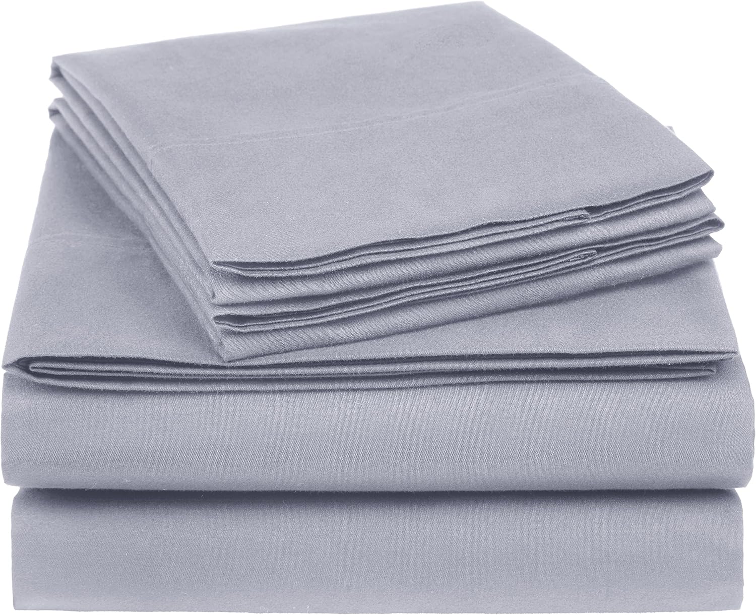 AmazonBasics Essential Cotton Blend Bed Sheet Set, Queen, Dark Grey