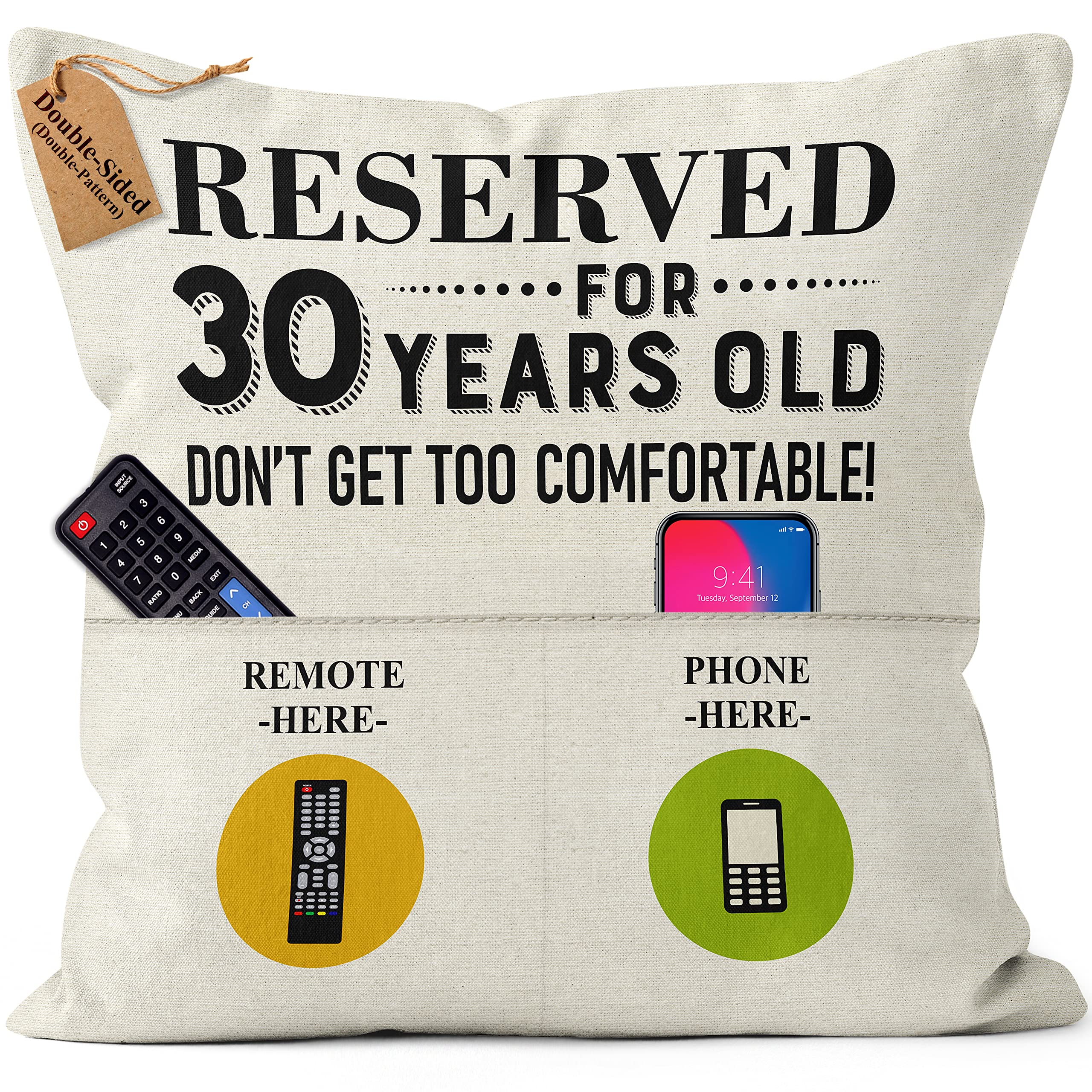 Kies Women's 30Th Reserved Crownly® (Double-Sided) 30Th Birthday Gifts For Men Pillow Covers 18X18 Dad Daddy Birthday Best Friend Friendship Sister Gift Popular