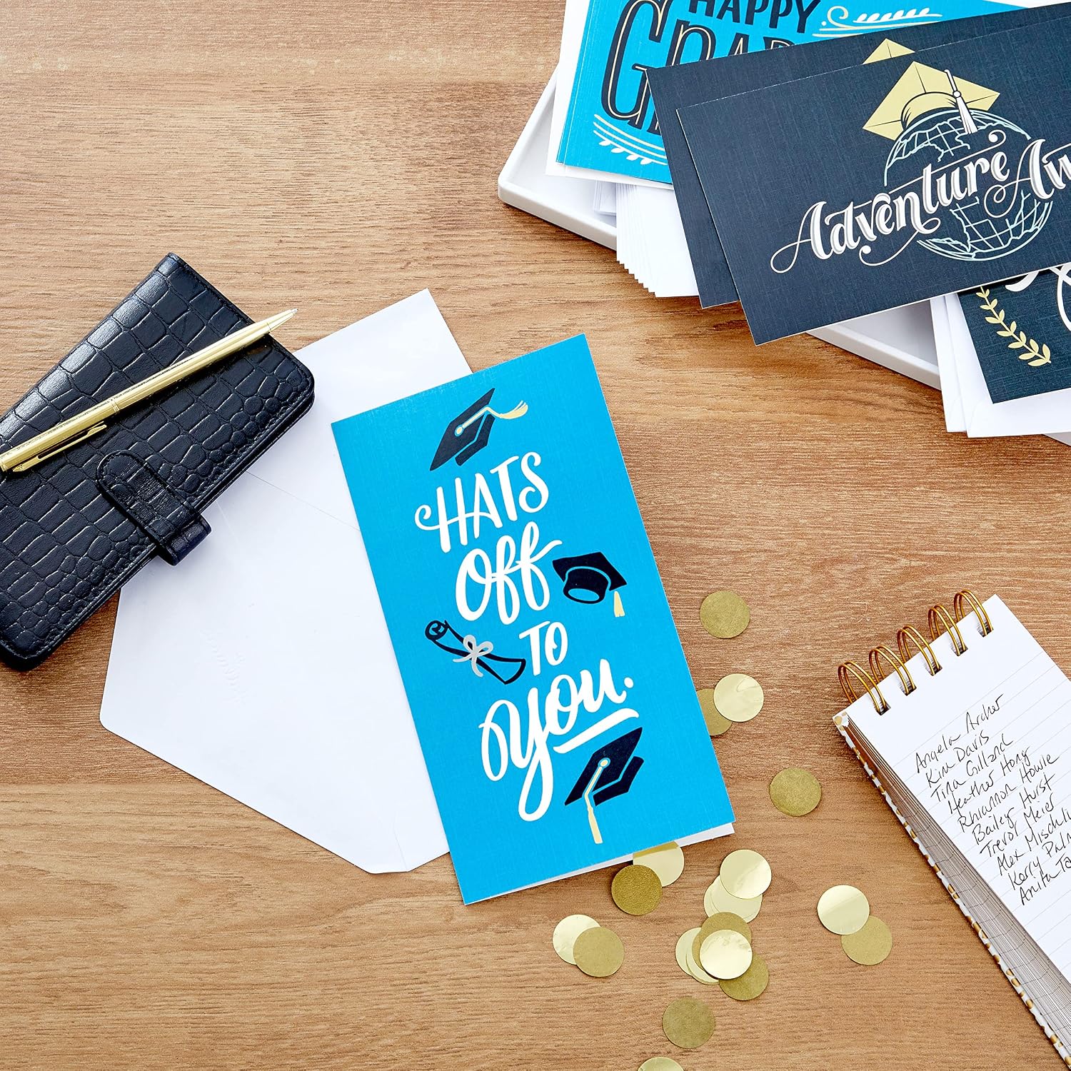Hallmark Graduation Money Holders Assortment with Envelopes, Hats Off (36 Cards) and Life is a Story (10 Cards) Graduation Gift Card Holders