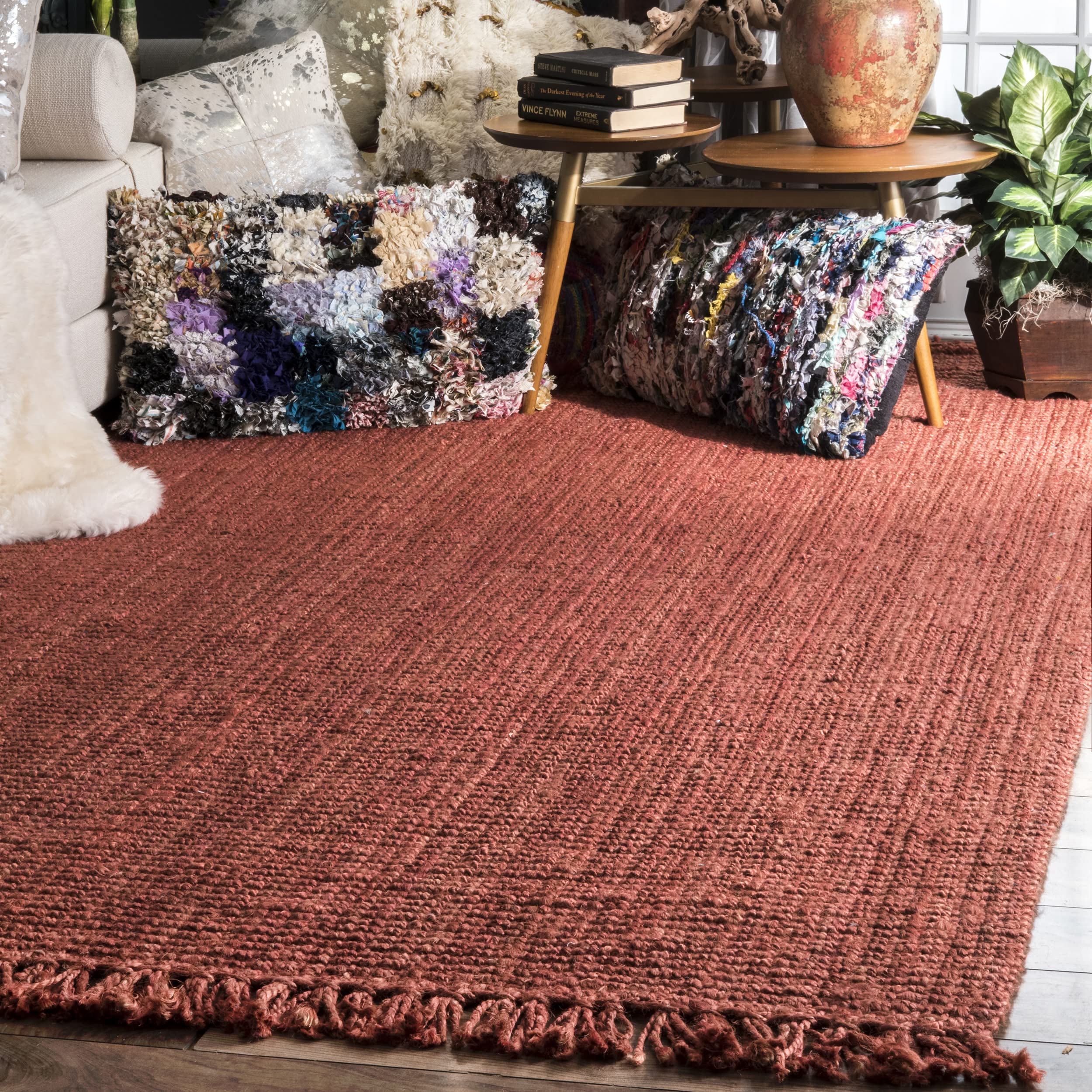 nuLOOM Daniela Farmhouse Chunky Jute Area Rug, 7' 6" x 9' 6", Terra 7