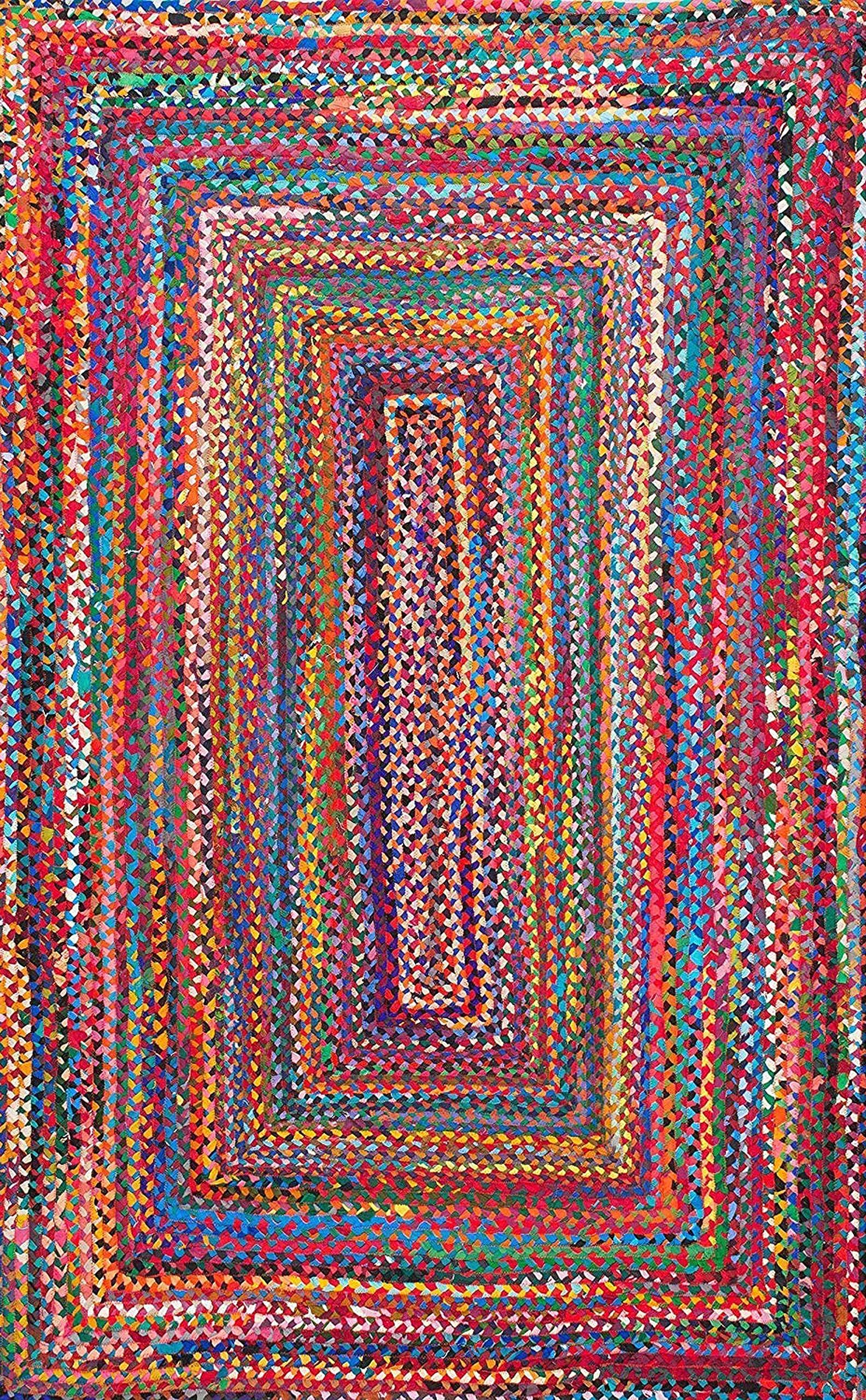spinrific Cotton Chindi Braided Handmade Floor Rug - 3x5 ft, Multicolour