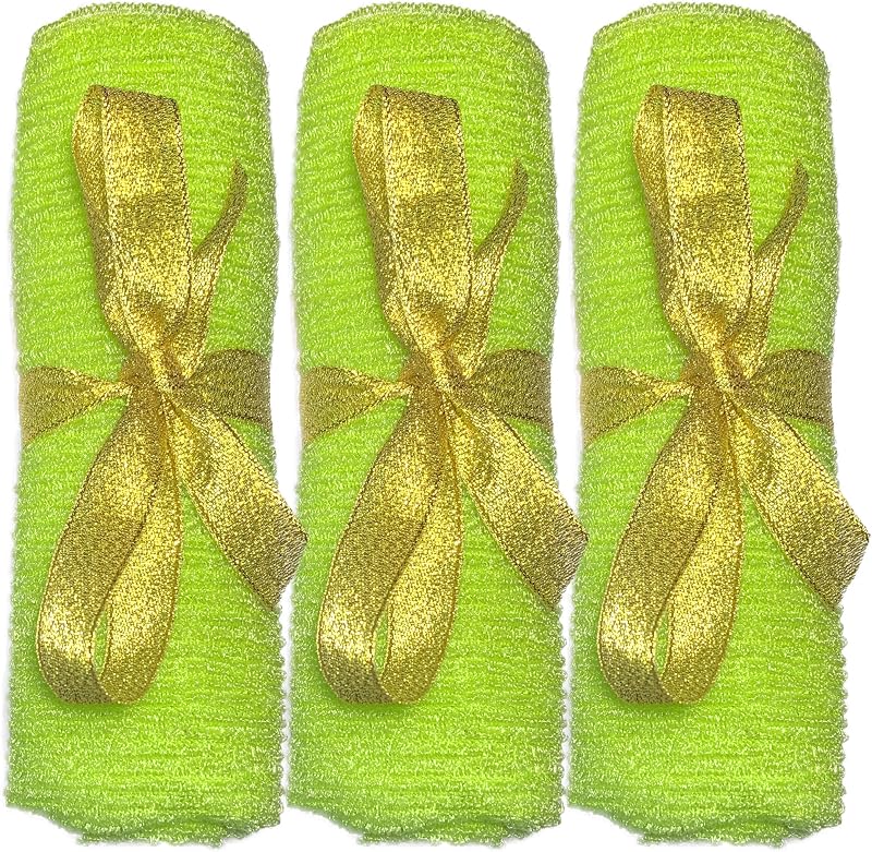 Mr.Cui'shop Bucha de Banho em Nylon Verde para Costas, Pacote com 3