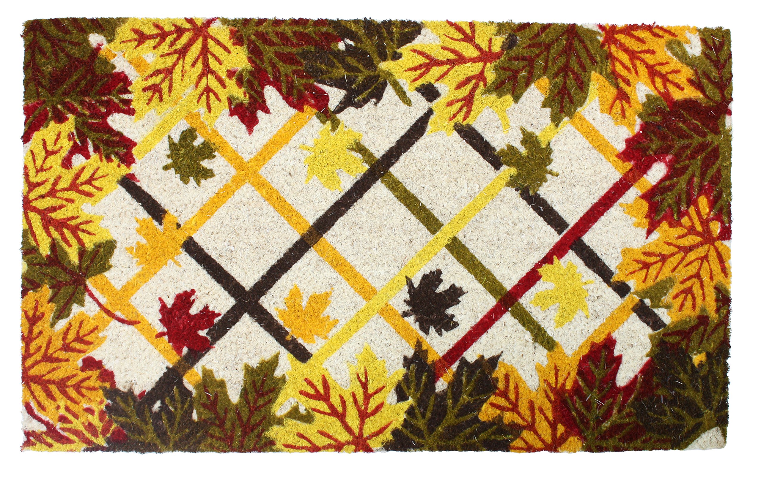 Photo 1 of DII Natural Coir Outdoor Welcome Doormat Thanksgiving & Fall Front Door Mat, Porch Décor, 17x29, Leaves & Lattice