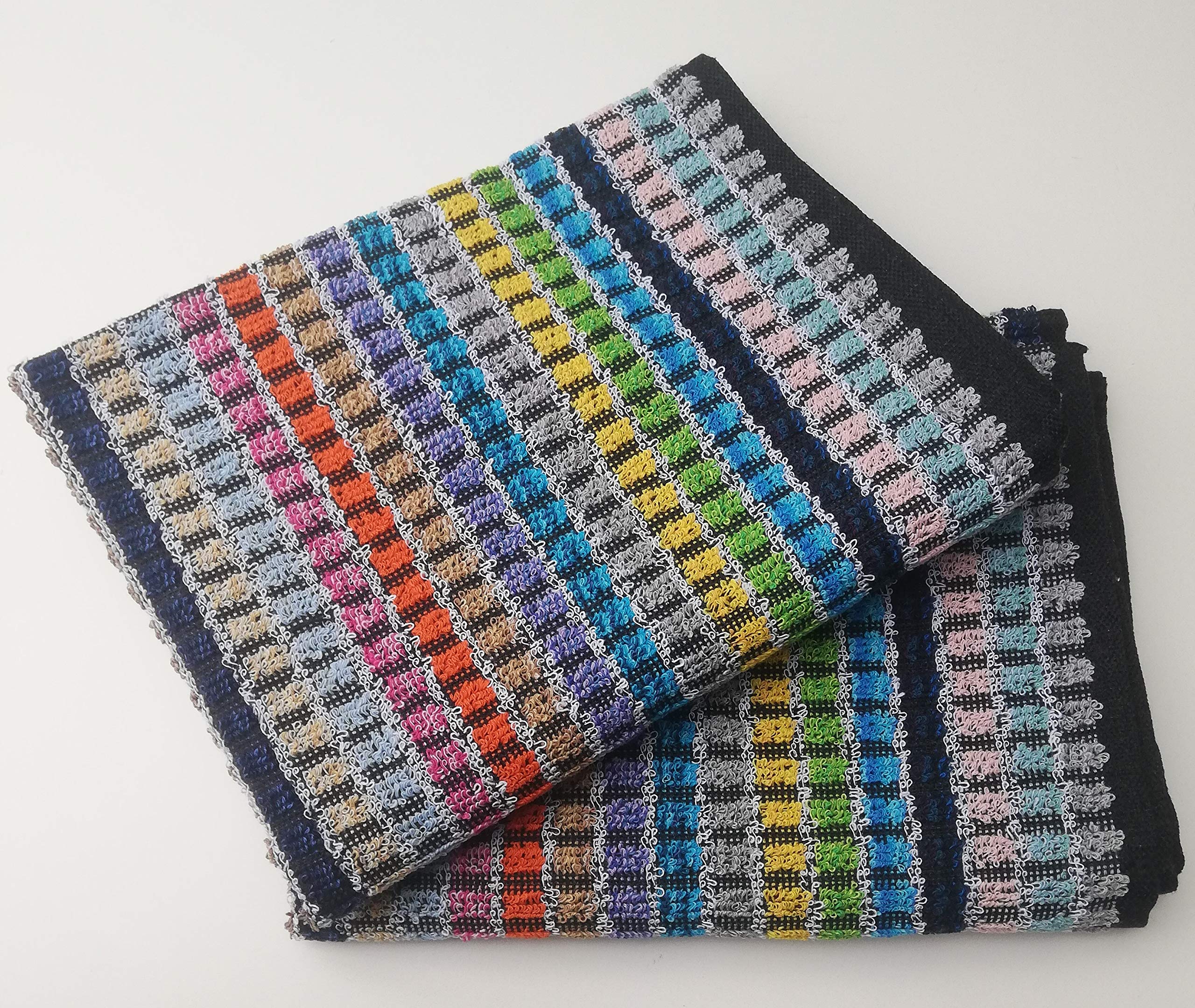 Sue Rossi Ltd 100% Cotton kitchen Tea Towels Stripe Terry Hand Utility Towel Pack Of 2 50 x 70cm