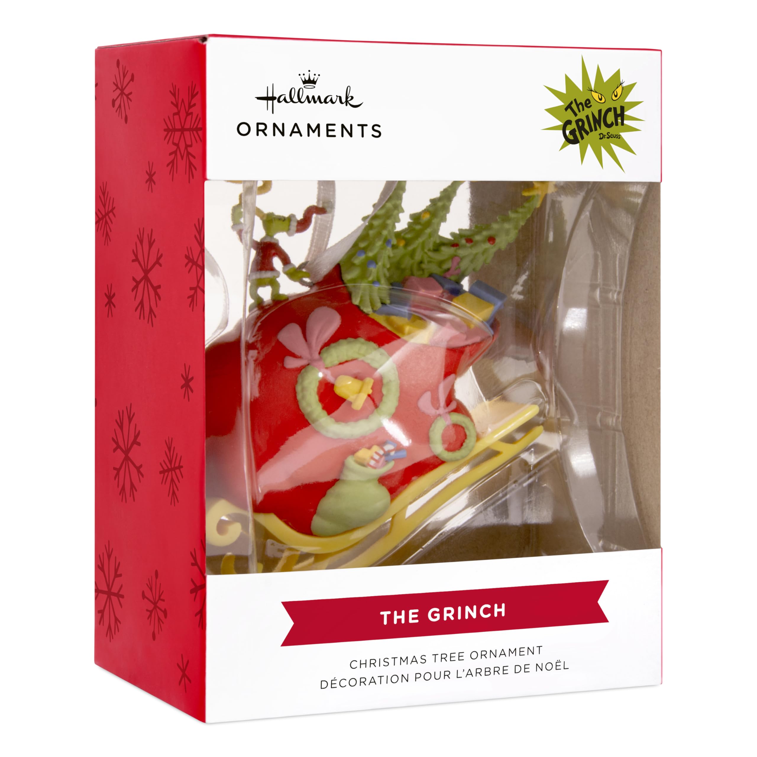 Hallmark Christmas Ornament, Dr. Seuss's How the Grinch Stole Christmas! Grinch on Sleigh Ornament, Christmas Movie Gifts