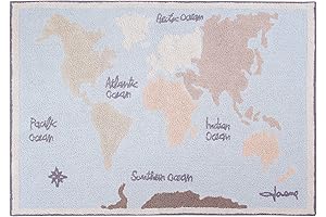 USA Washable Rug In Vintage Map Design