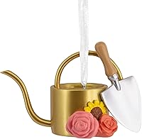 Hallmark Gardening Tools Christmas Ornament - Gold Watering Can & Trowel with Flowers, Ideal Gift for Gardeners