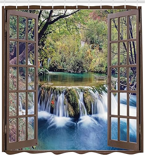 Miniatura 2 de Ambesonne Home set de cortina de baño con ganchos