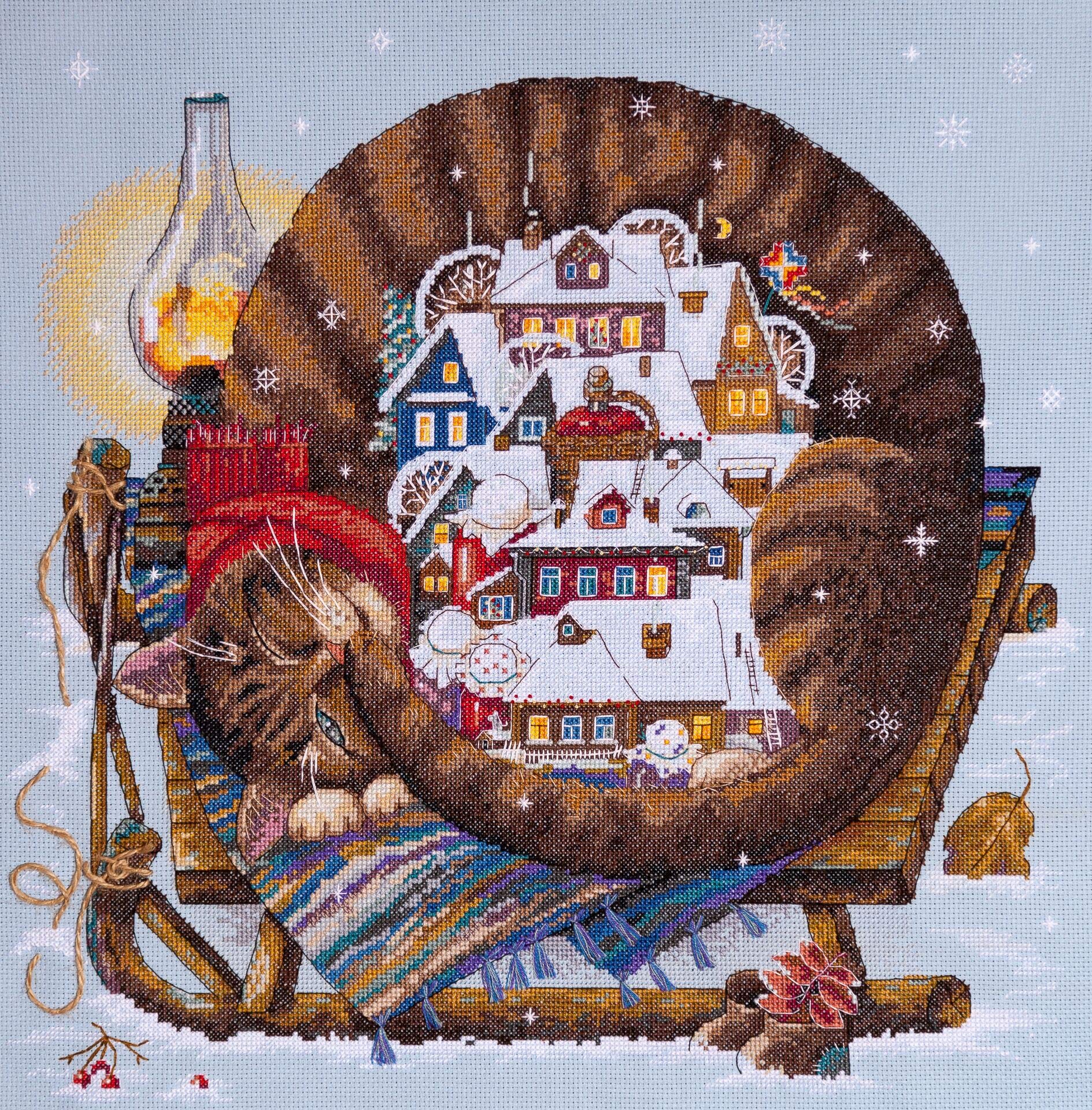 Merejka zestaw do liczonego haftu krzyżykowego, bawełna, wielokolorowy, 36 x 36 cm