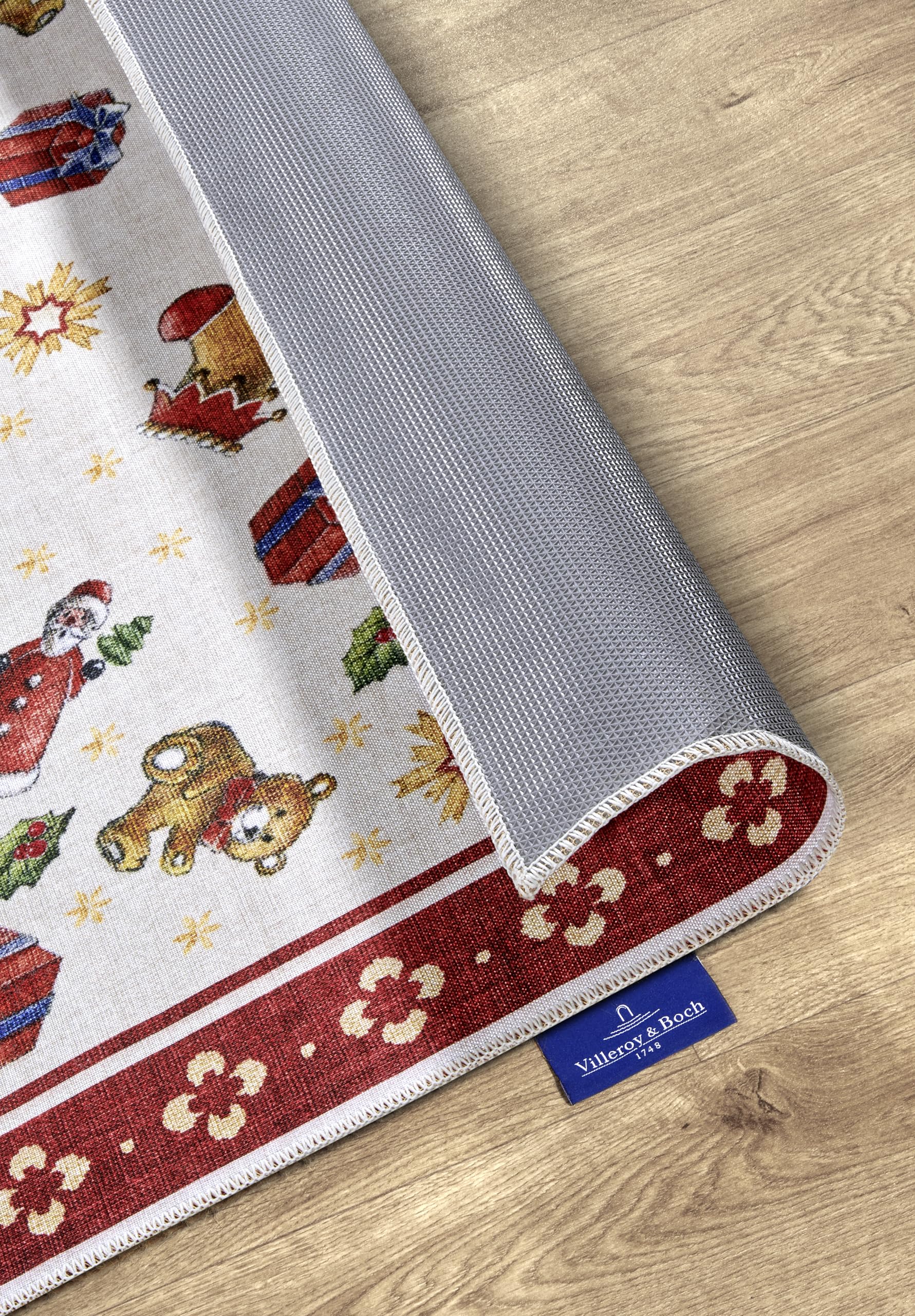 Villeroy & Boch Toy's Delight Tapis Design nostalgique Sapin de Noël et Sapin de Noël pour Salon, Chambre à Coucher, Salle à Manger, Couloir Rouge Multicolore 160 x 230 cm