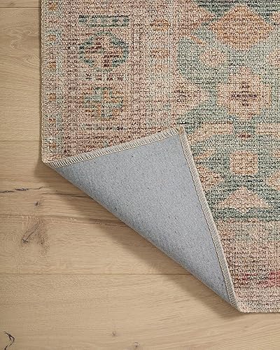 Miniatura 10 de Loloi Angela Rose x Loloi Aubrey Collection AUB-02 - Alfombra redonda de 5 pies x 5 pies, color aguamarinaarena