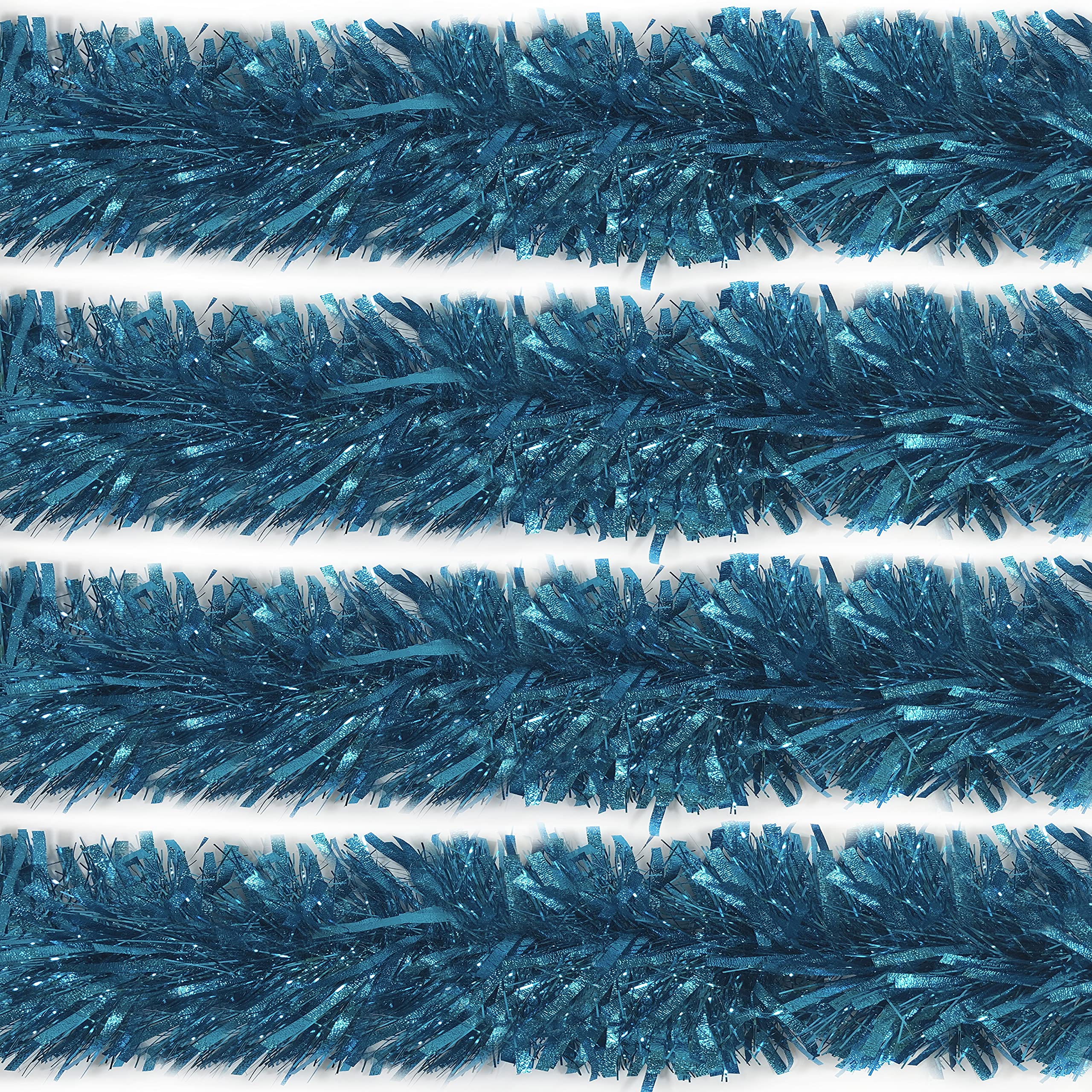 Rocking Party Blue Christmas Tree Tinsel Metallic Traditional Hanging Decoration Xmas - Aqua (8 Metre)