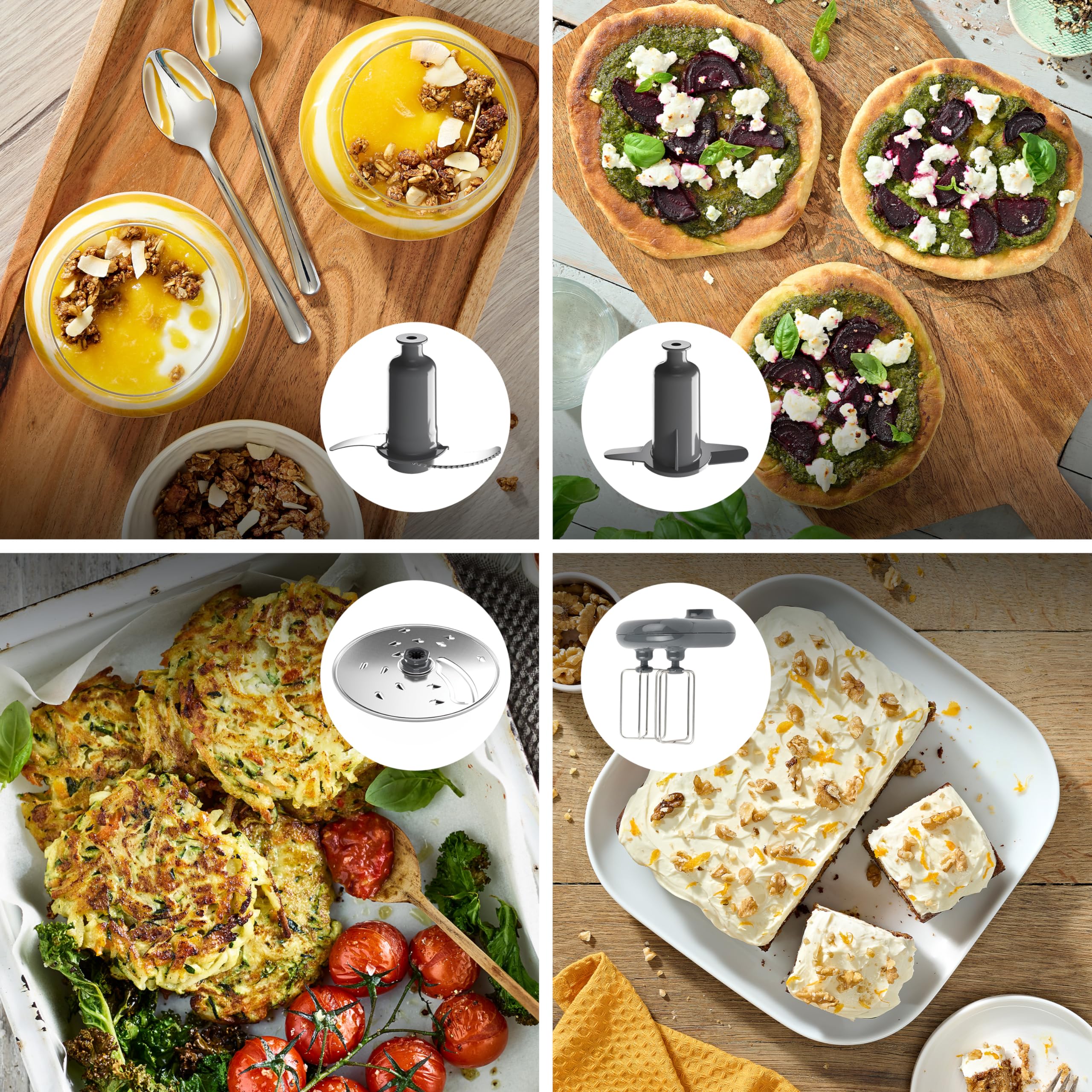 Kenwood MultiPro OneTouch FDM73.850SS, Robot da Cucina Multifunzione con 13 Accessori, Bilancia Integrata, Lavabile in Lavastoviglie, 1000W, Argento