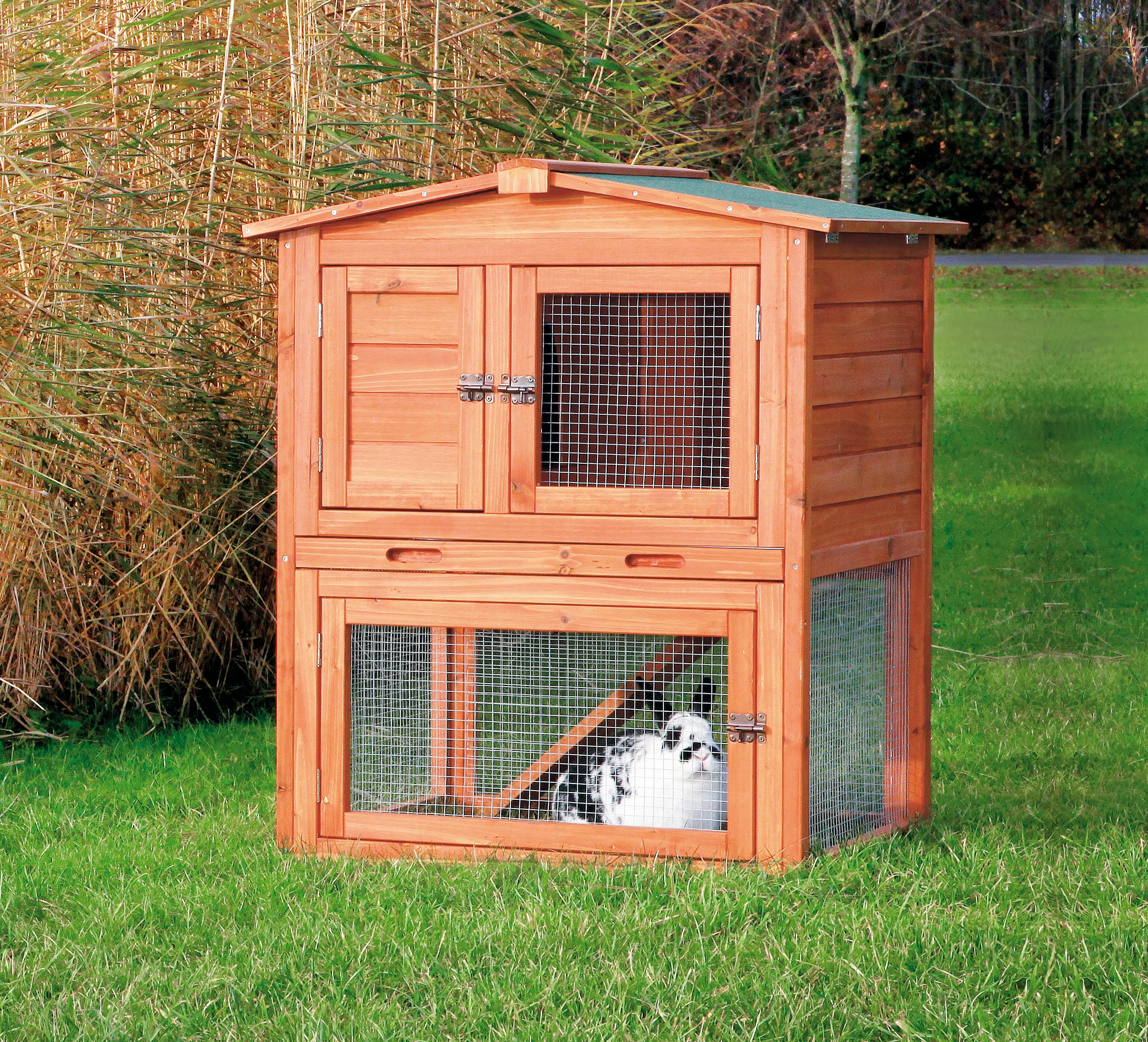 Amazon.com: TRIXIE natura Outdoor Rabbit Hutch with Run - Small 2