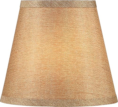 Miniatura 2 de Aspen Creative 56026A, pantalla de lámpara Empire Uno, tela texturizada de arpillera marrón dorada, parte superior de 5 pulgadas x 8 pulgadas