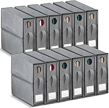 Cosy Family 12 Pack Bed Sheet Organizers and Storage, Foldable Sheet Organizer for Closet, Organizing Bedding Container Cubes for Bedsheets (Queen & King Size), Duvet Covers, Dark Grey