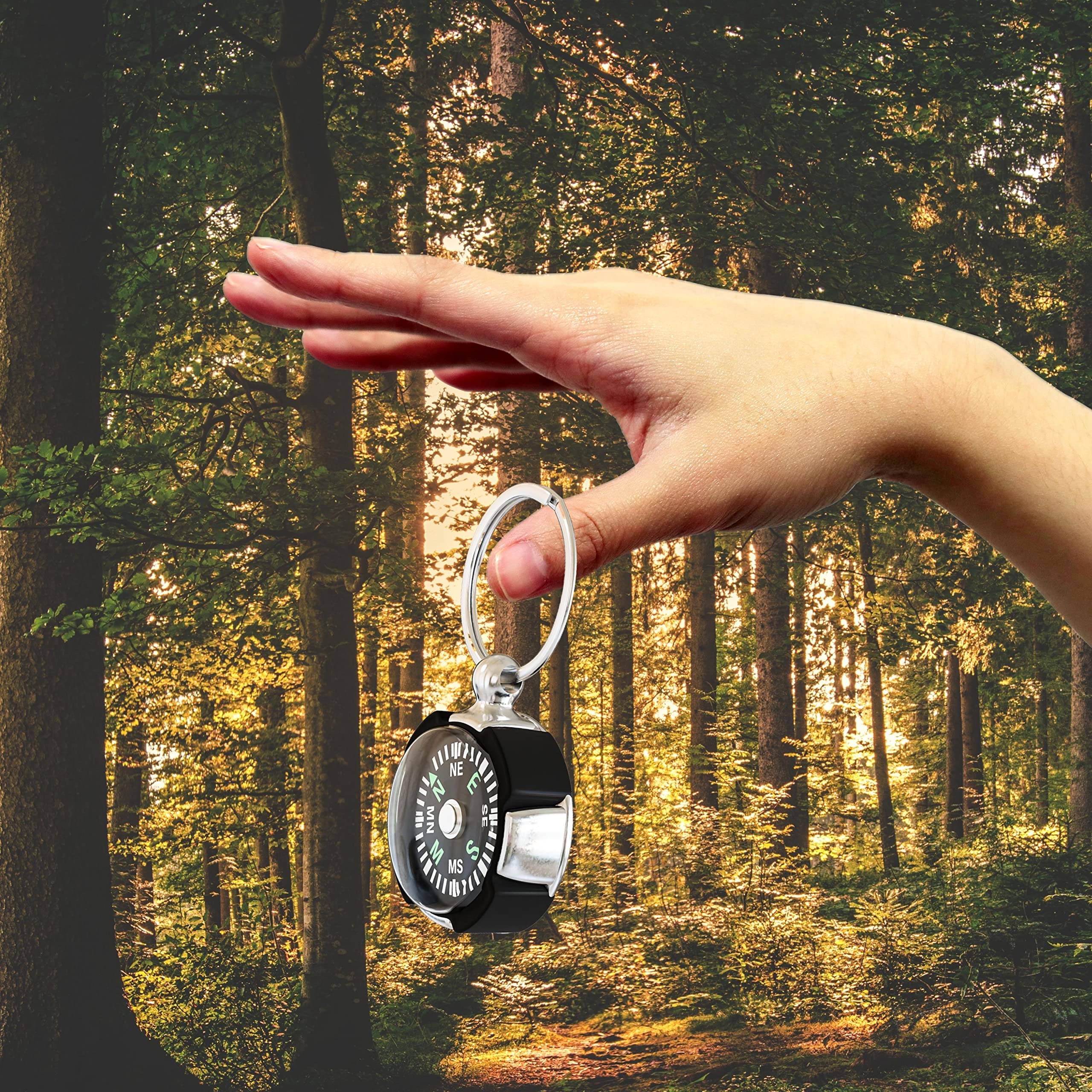 Mini Compass Keychain for Camping Climbing Hiking Traveling Shaped