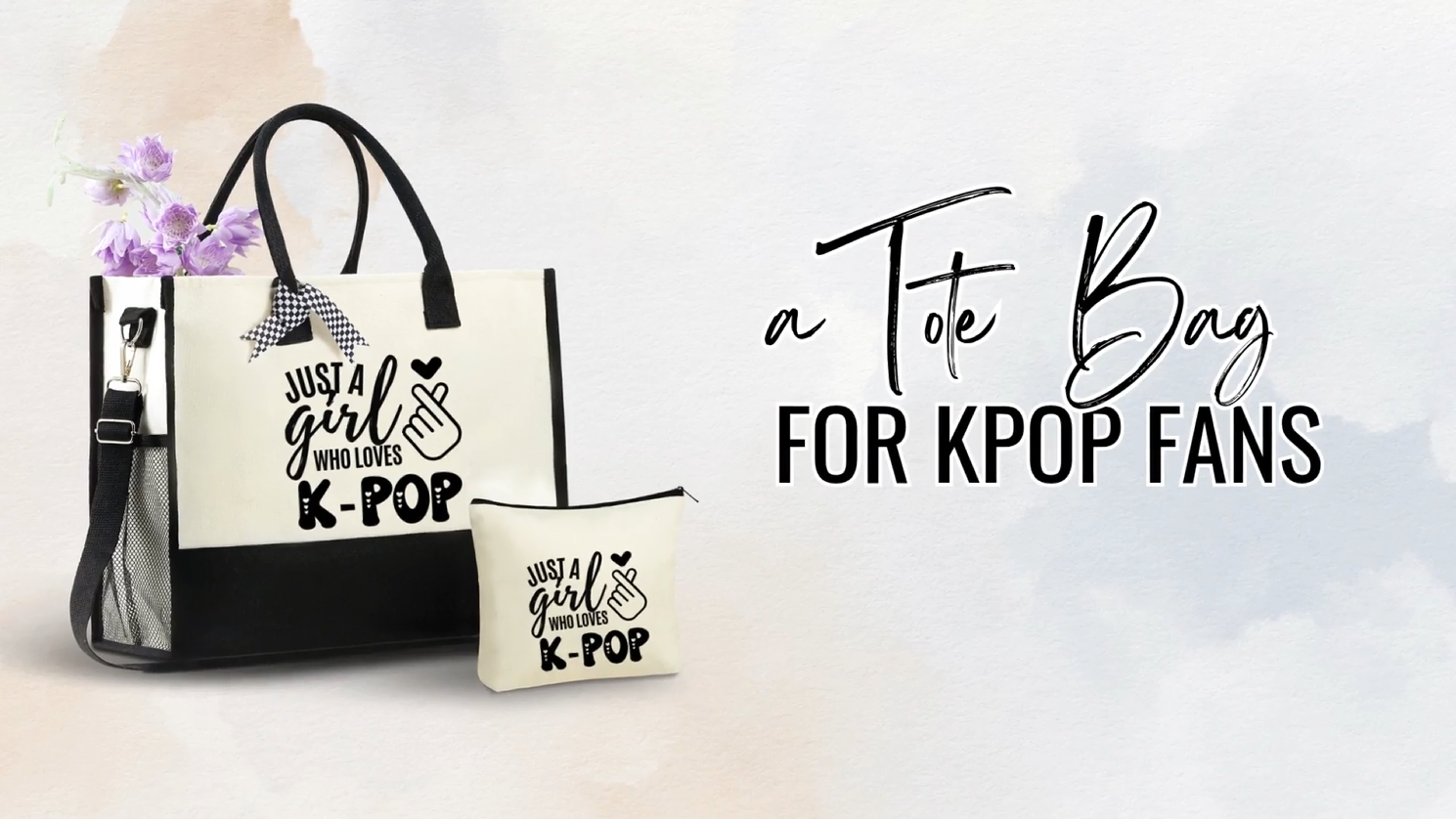 Bolso Tote de Lona Kpop para Mujer con Cierre y Correa miniatura 7
