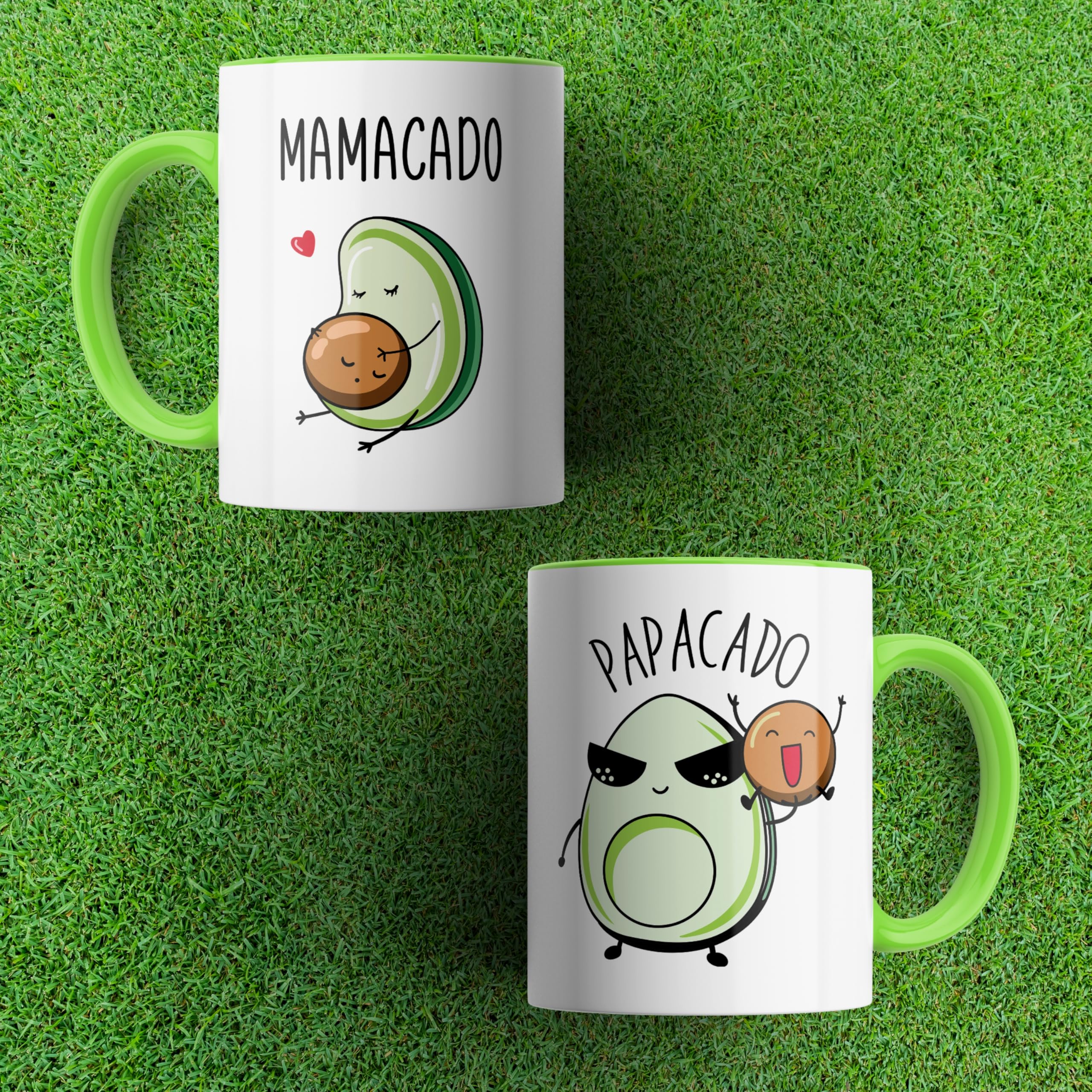 Gogirgit Mamacado Papacado Mug, 330ml Ceramic Coffee Mugs for Baby Shower, Mom Dad to Be Gift, Cute Expecting Parent Mug, Couple Gift Idea (Pack of 2)-picture-19