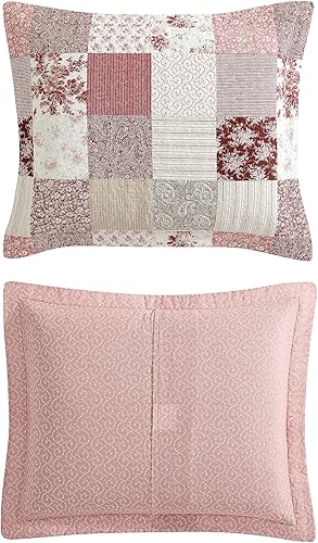 Miniatura 4 de Laura Ashley - Juego de edredón individual, ropa de cama reversible de algodón con funda a juego, decoración del hogar inspirada en retazos (Celina
