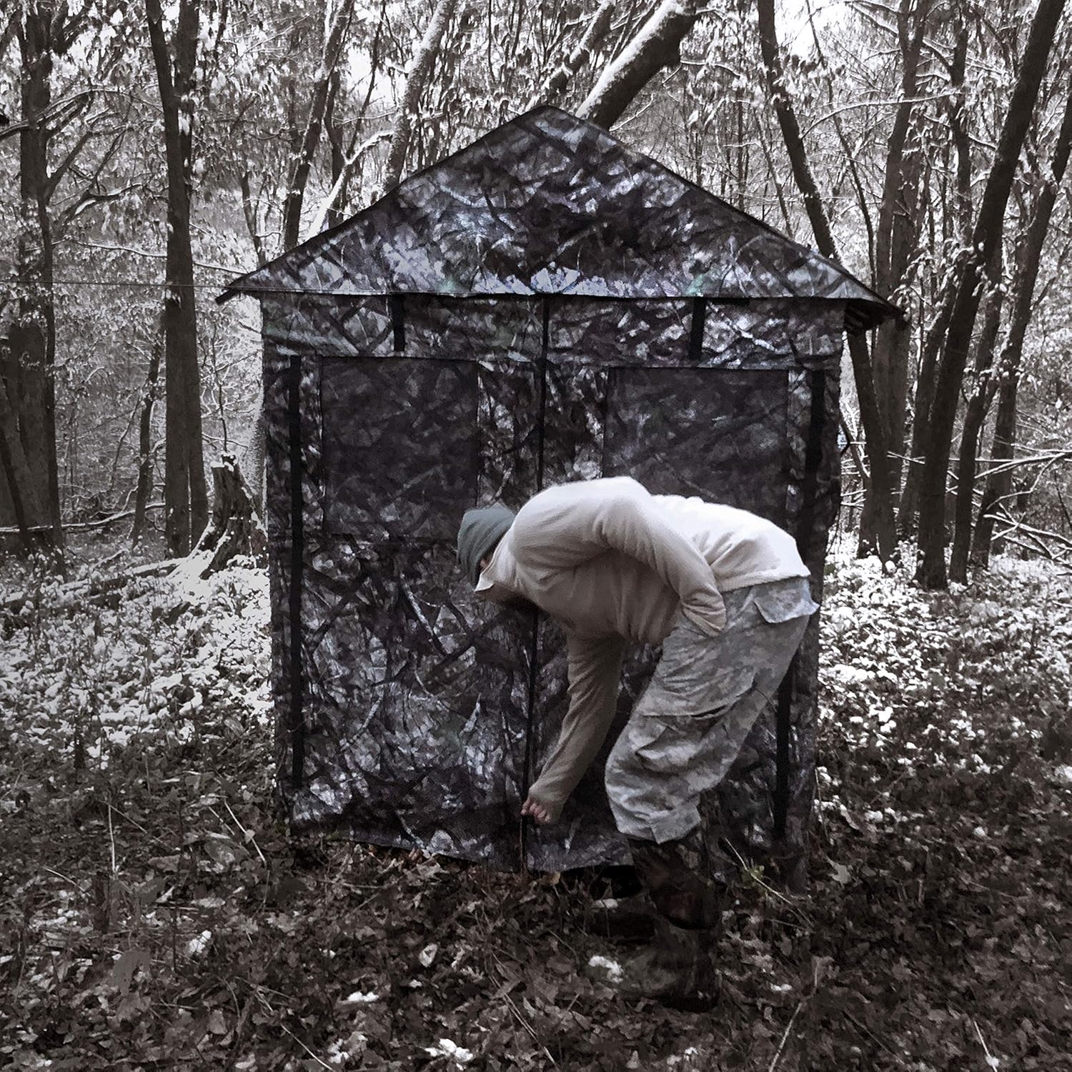 Hunting Blind for Deer Hunting – Heavy-Duty Steel Frame, 8 Shoot-Through Windows, Durable 300D Oxford Fabric, Full Visibility Ground Blind for Bow and Gun Hunters