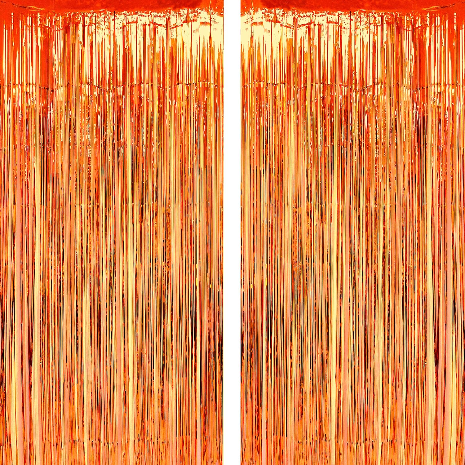Orange Party Tinsel Foil Fringe Curtains Fall Thanksgiving Carnival Halloween
