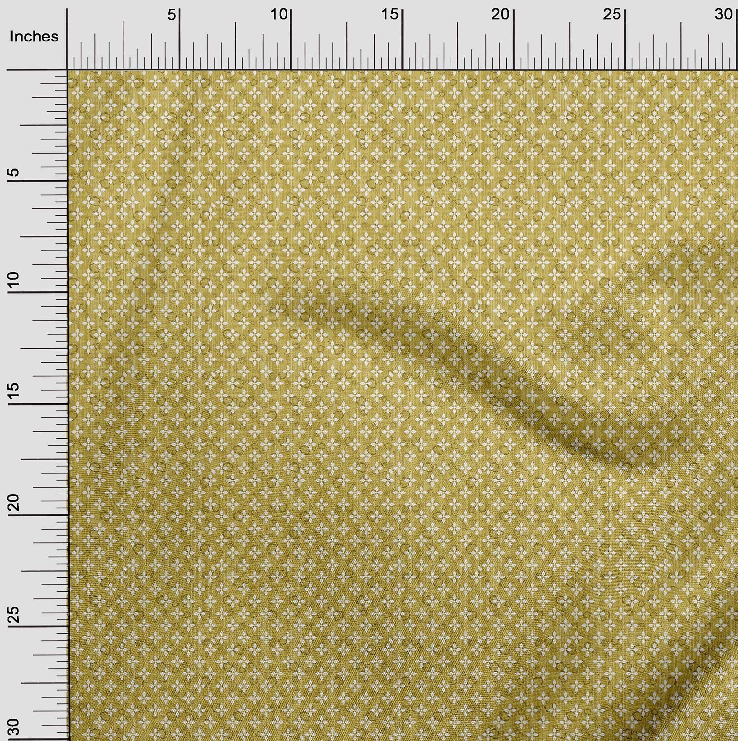 oneOone Viscose Chiffon Yellow Fabric Floral & Texture Craft Projects Decor Fabric Printed by The Yard 42 Inch Wide