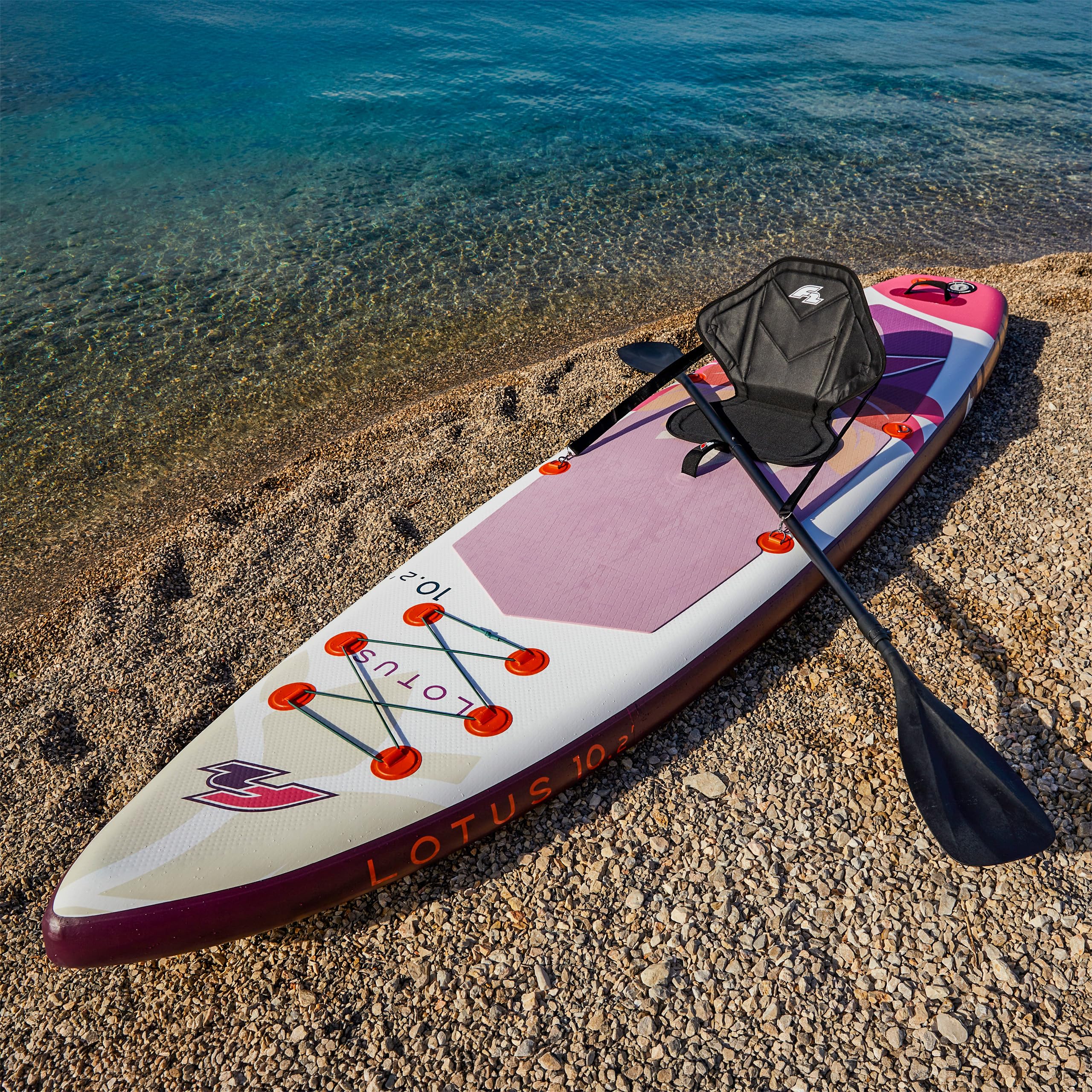 F2 Multiset SUP Board aufblasbar, Stand Up Paddle Board Set mit Kajaksitz, elektrischer Pumpe und Zubehör, Allround oder Touring je nach Variante