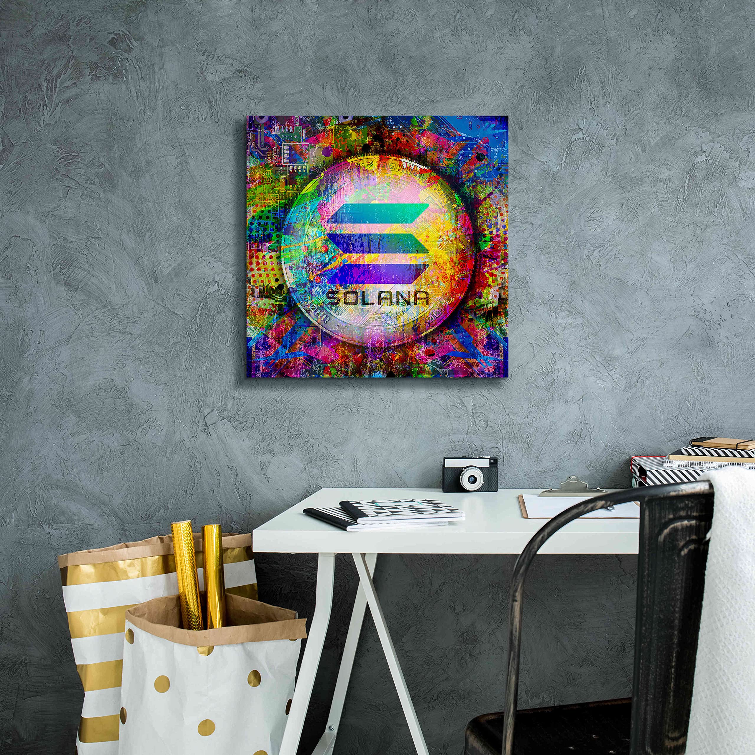 Amazon.com: Epic Graffiti 'SOL Solana Crypto,' Canvas Wall Art, 18
